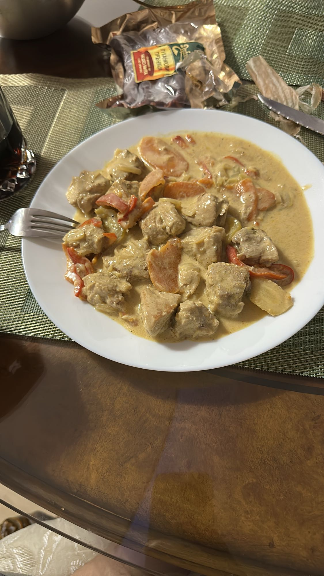 Creamy meat stew