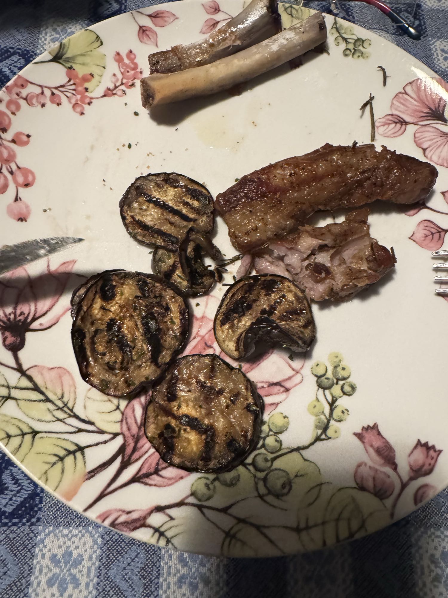 Grilled ribs & eggplant