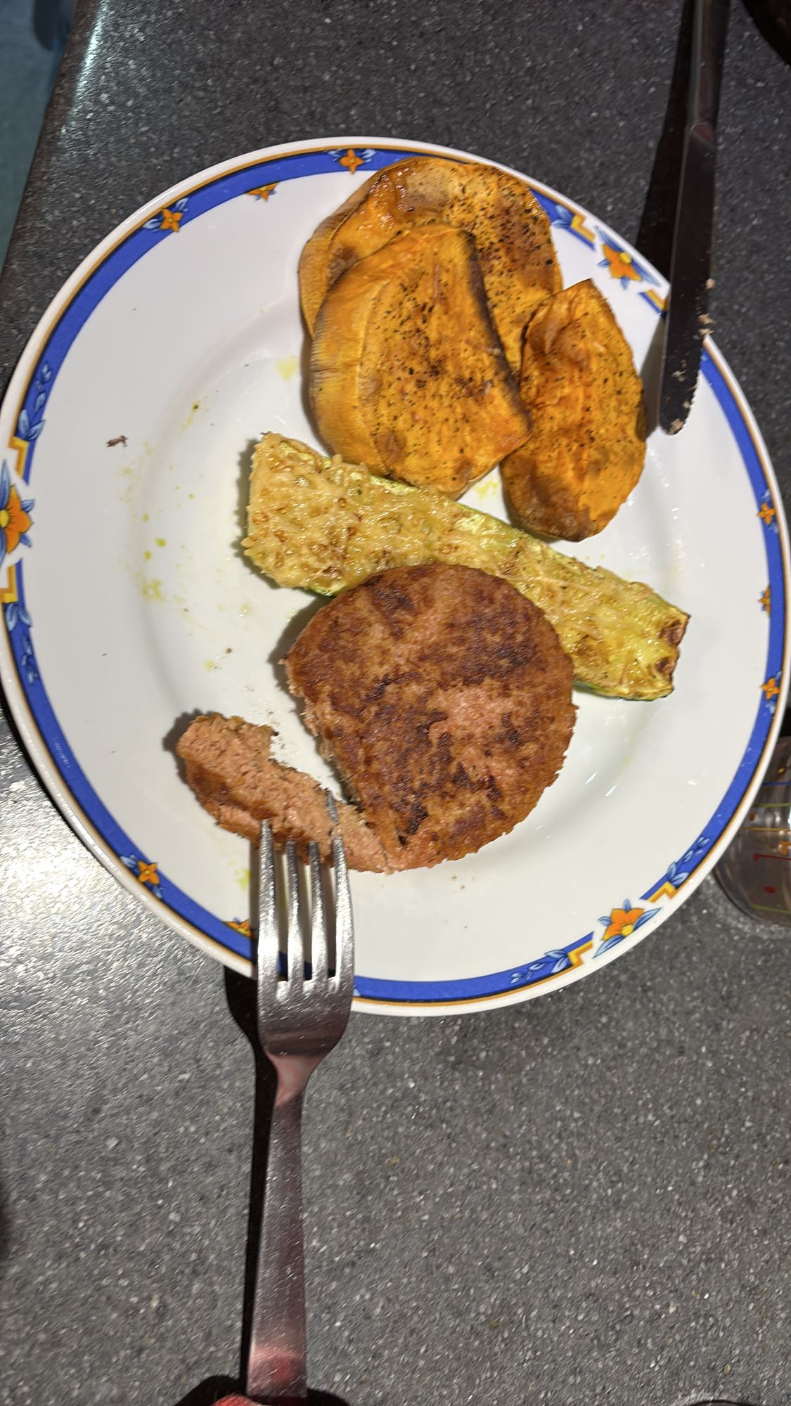 Galette et légumes rôtis