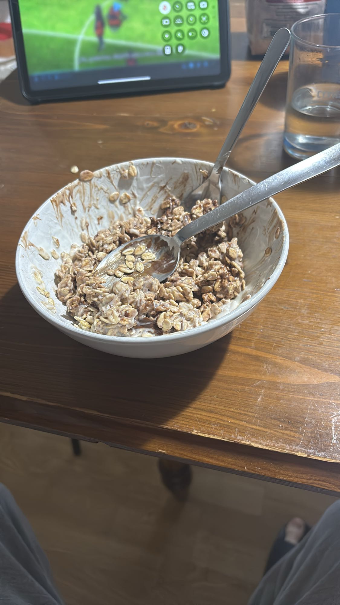 Avena con yogur y Nutella