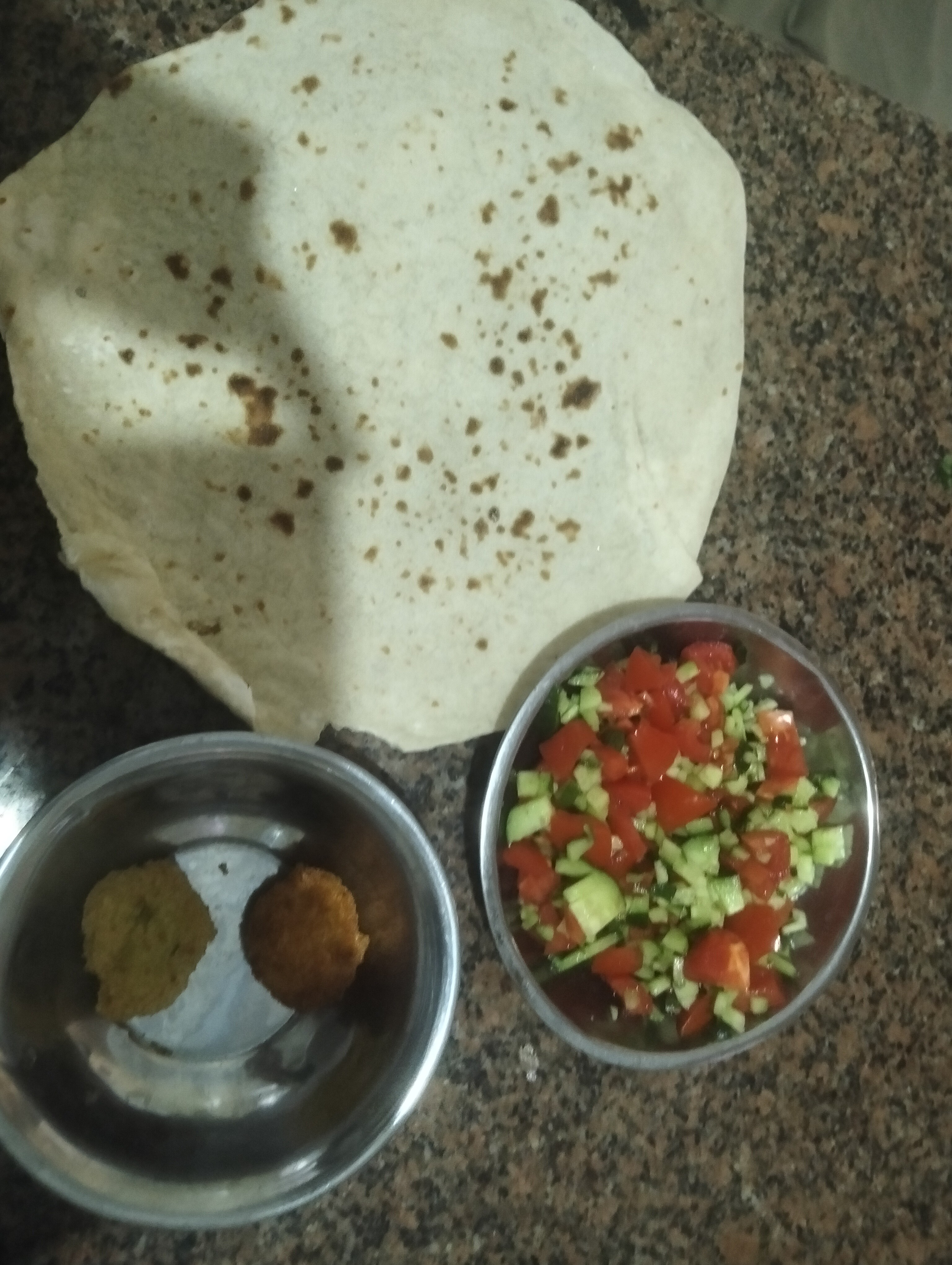 Falafel wrap with salad