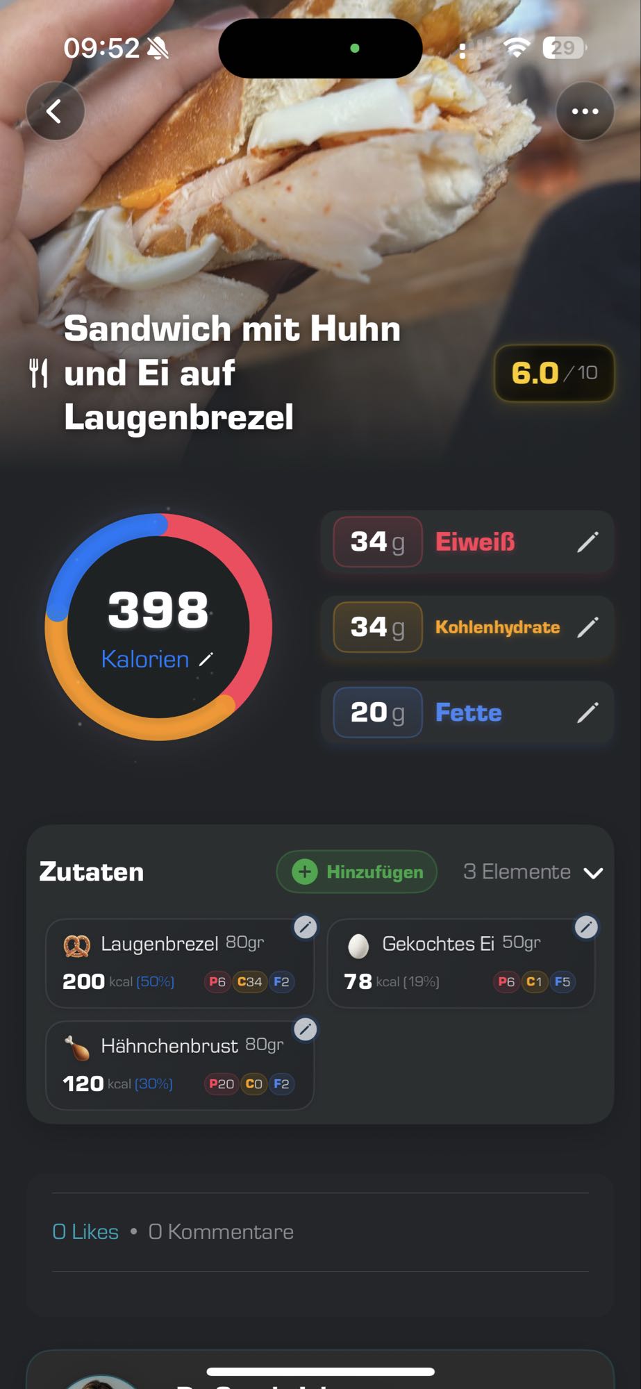 Huhn-Ei Laugenbrezel