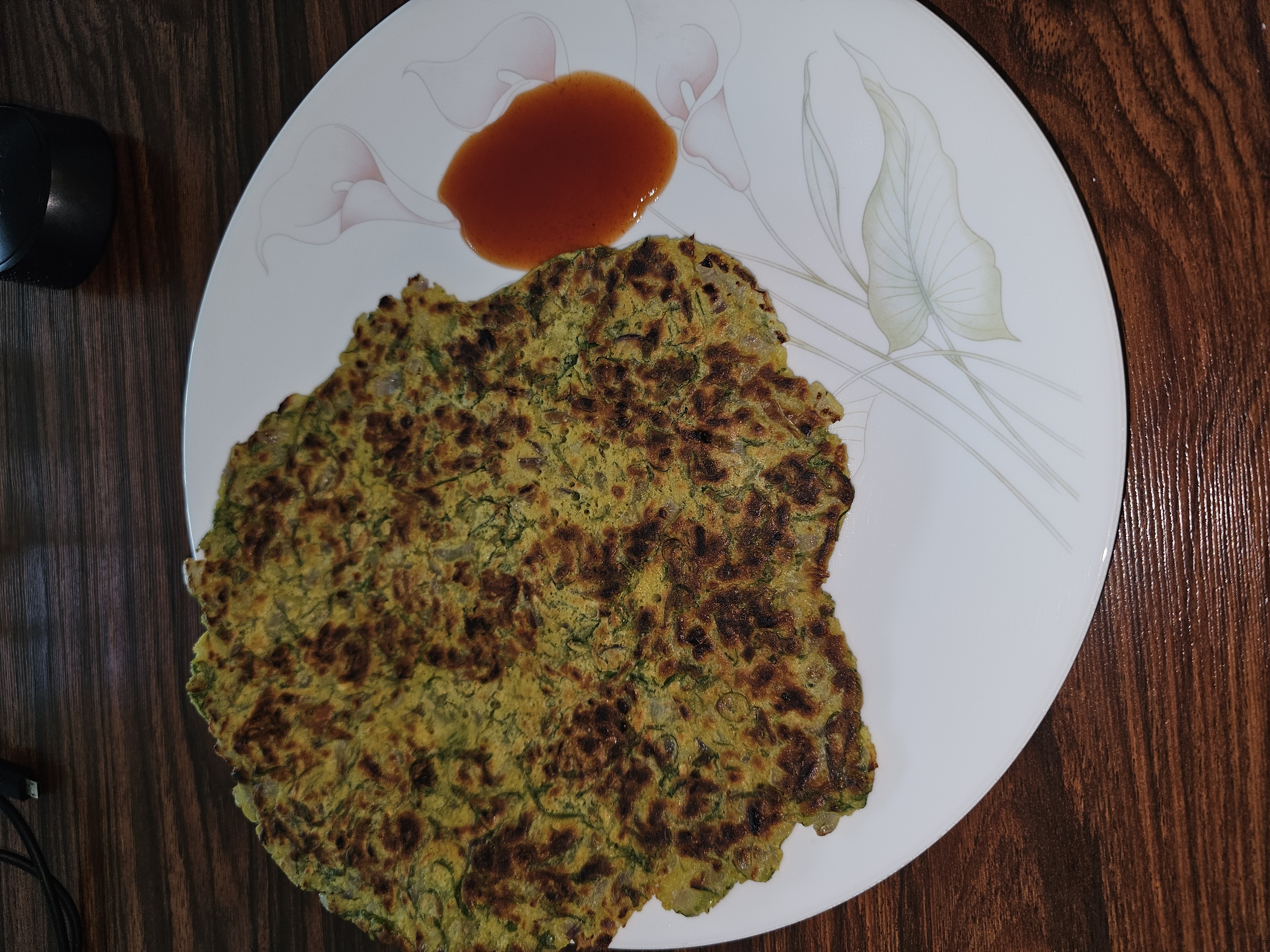 Vegetable Chilla with Sauce