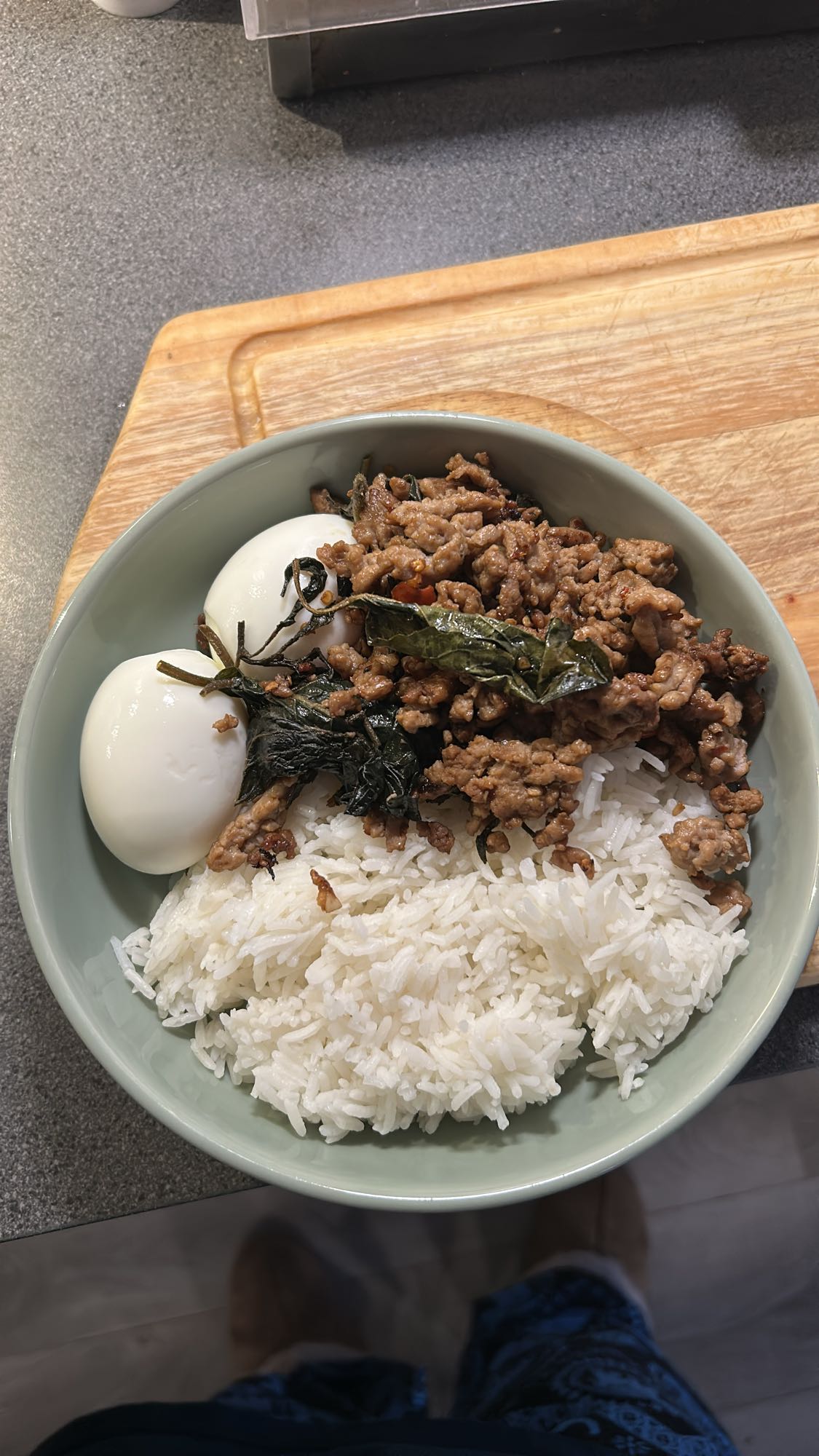 Ris med kjøtt og egg