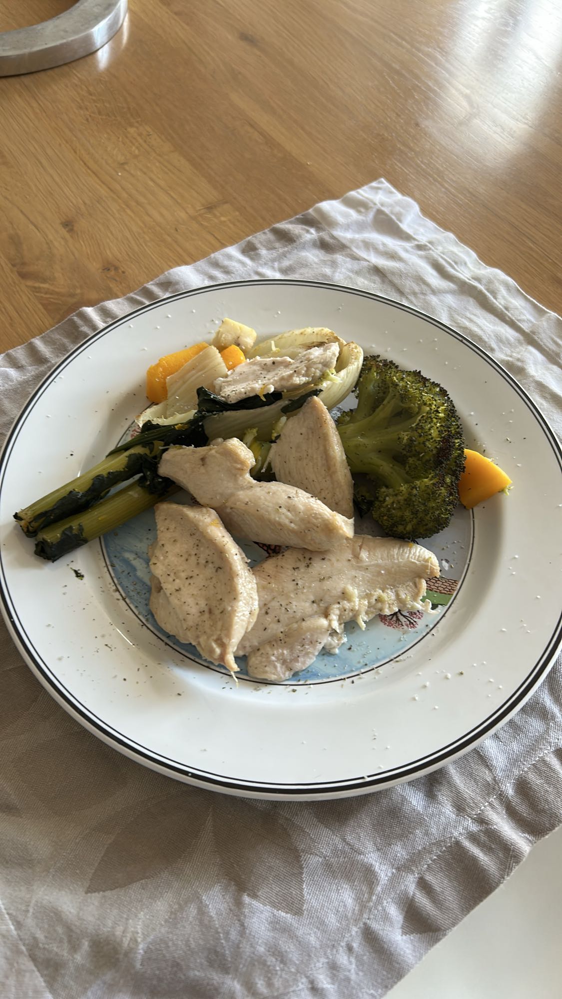 Poulet et légumes vapeur