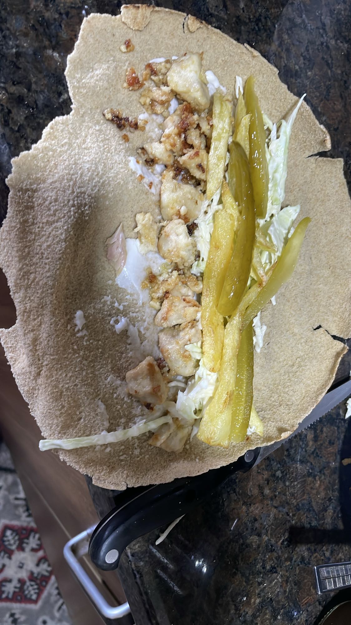 Chicken wrap with veggies