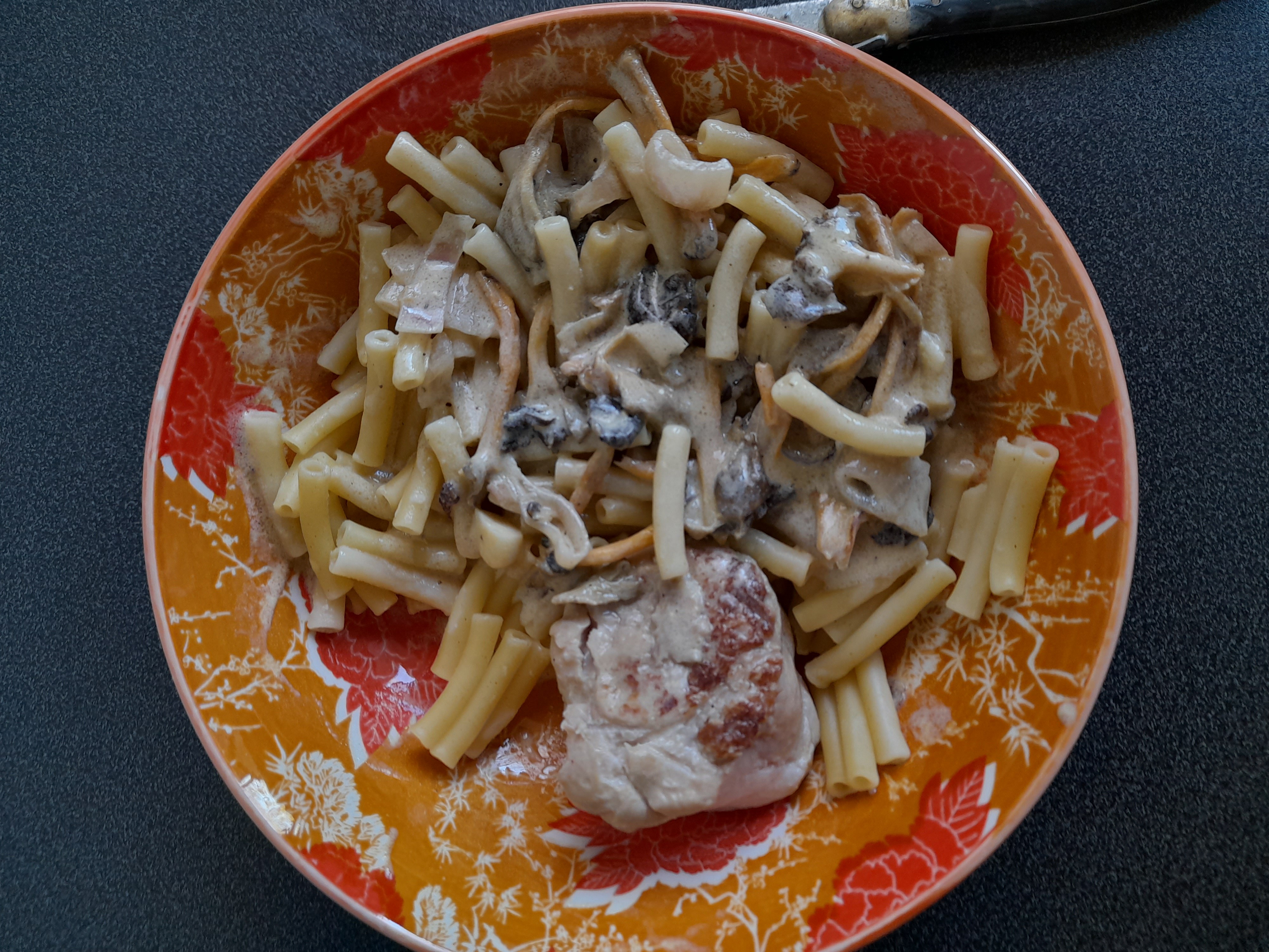 Pâtes crème champignons