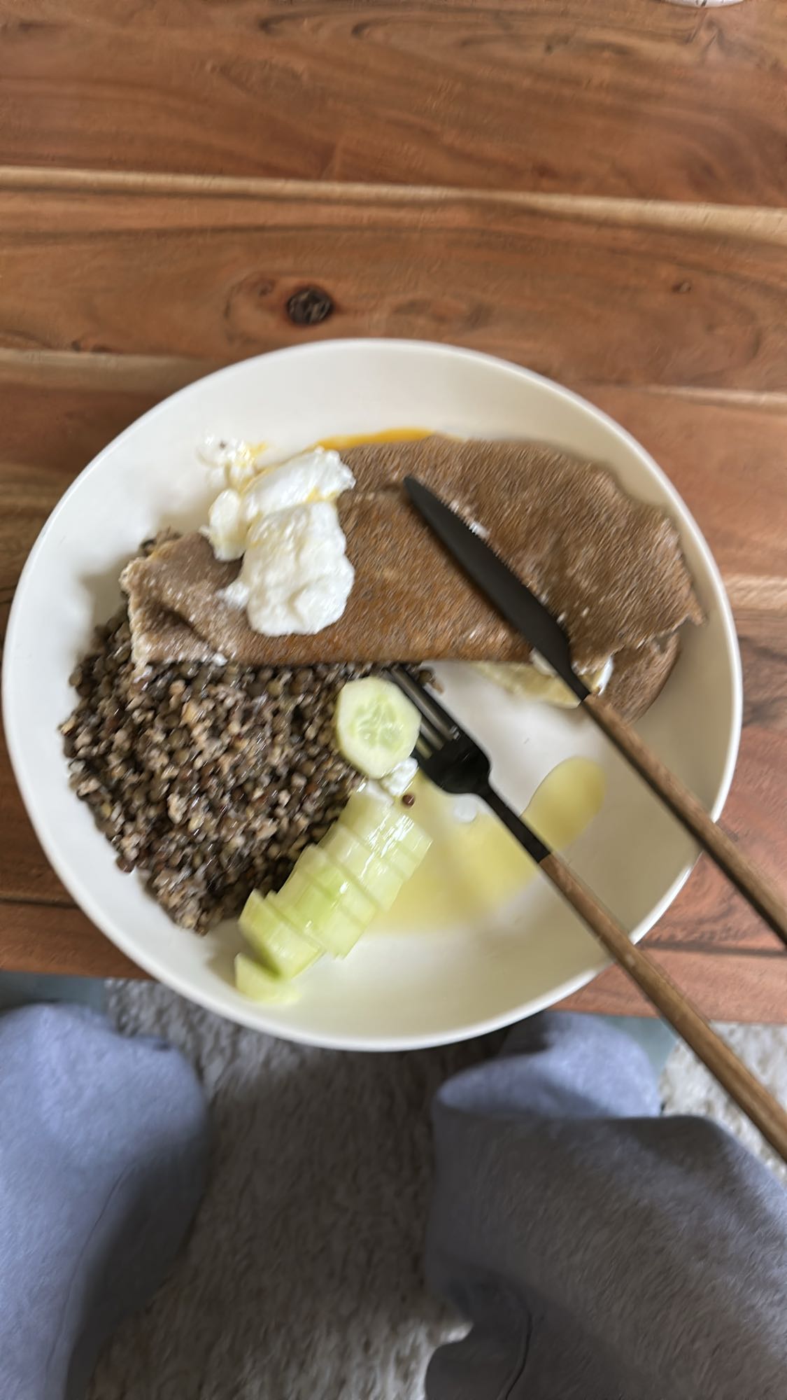 Galette et lentilles