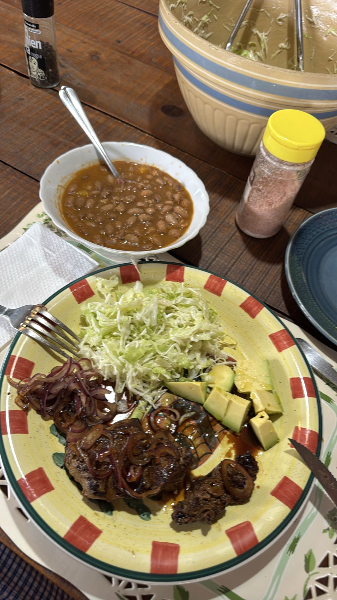 carne asada con frijoles