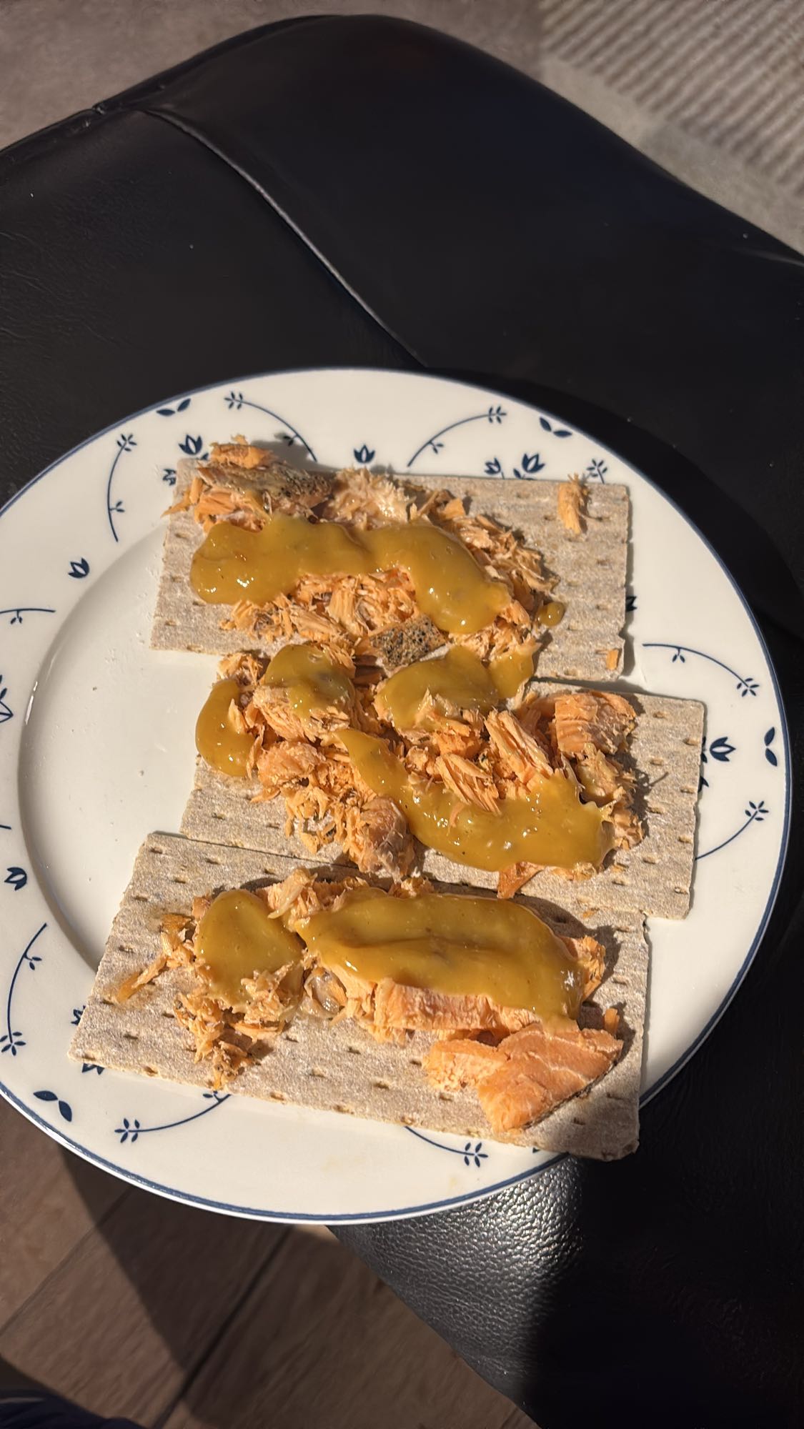 Knekkebrød med laks