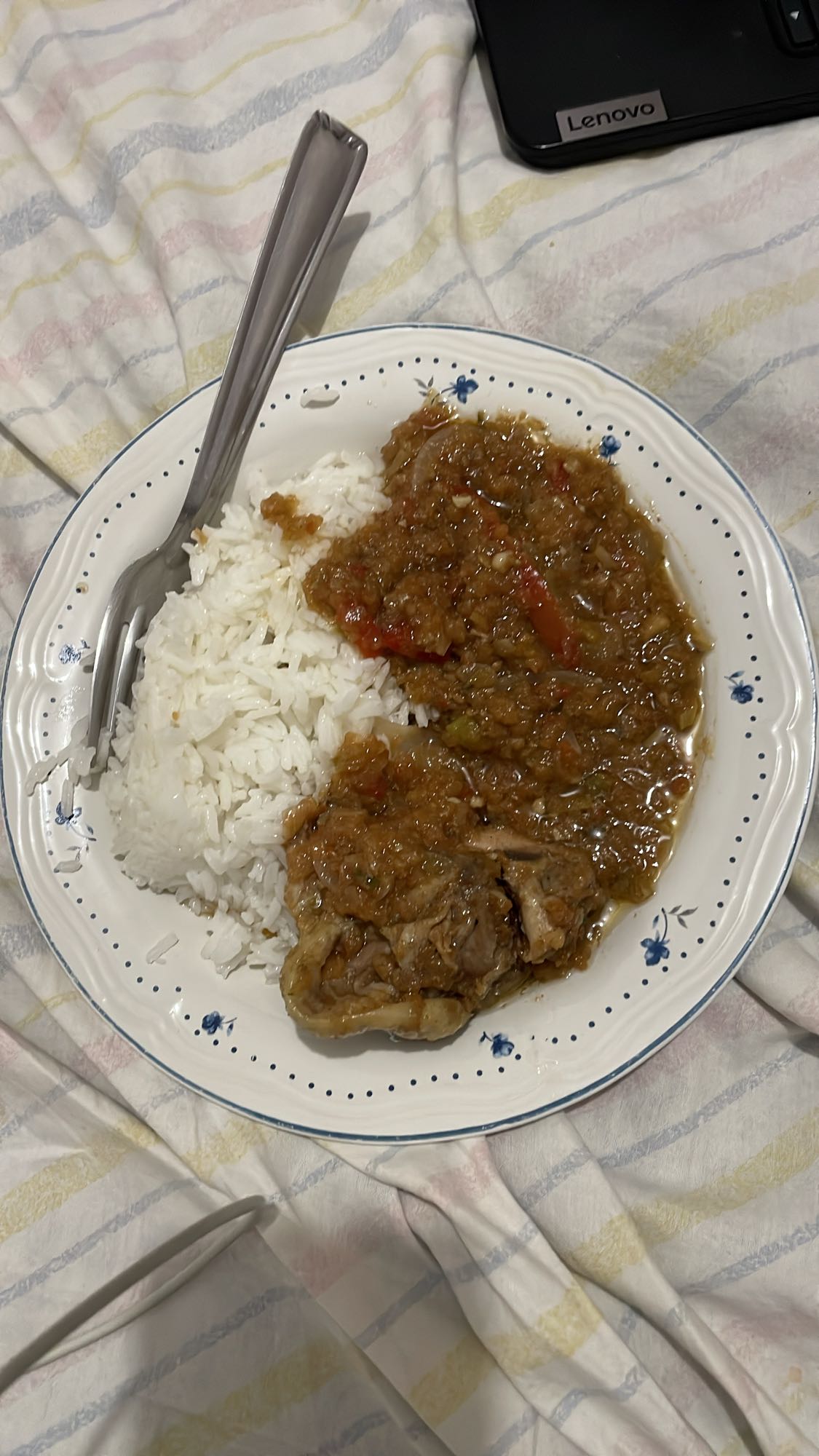 Riz avec ragoût de viande