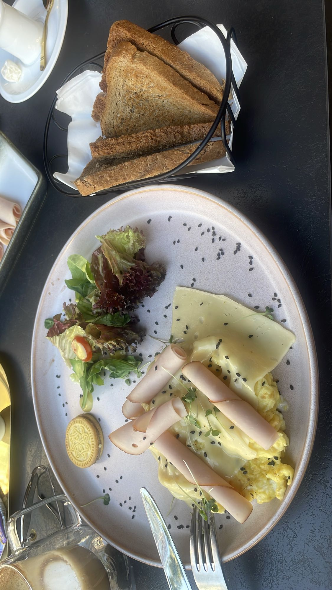 Eggs, Toast, Salad & Turkey