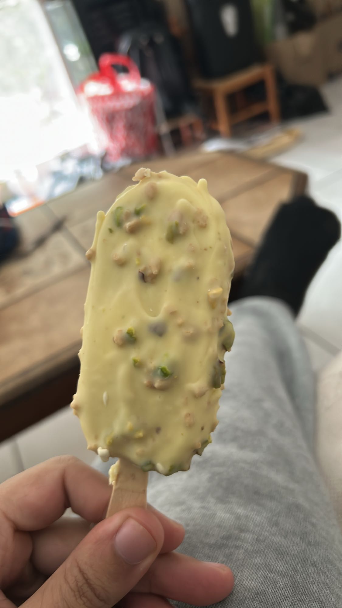 Glace pistache chocolat blanc