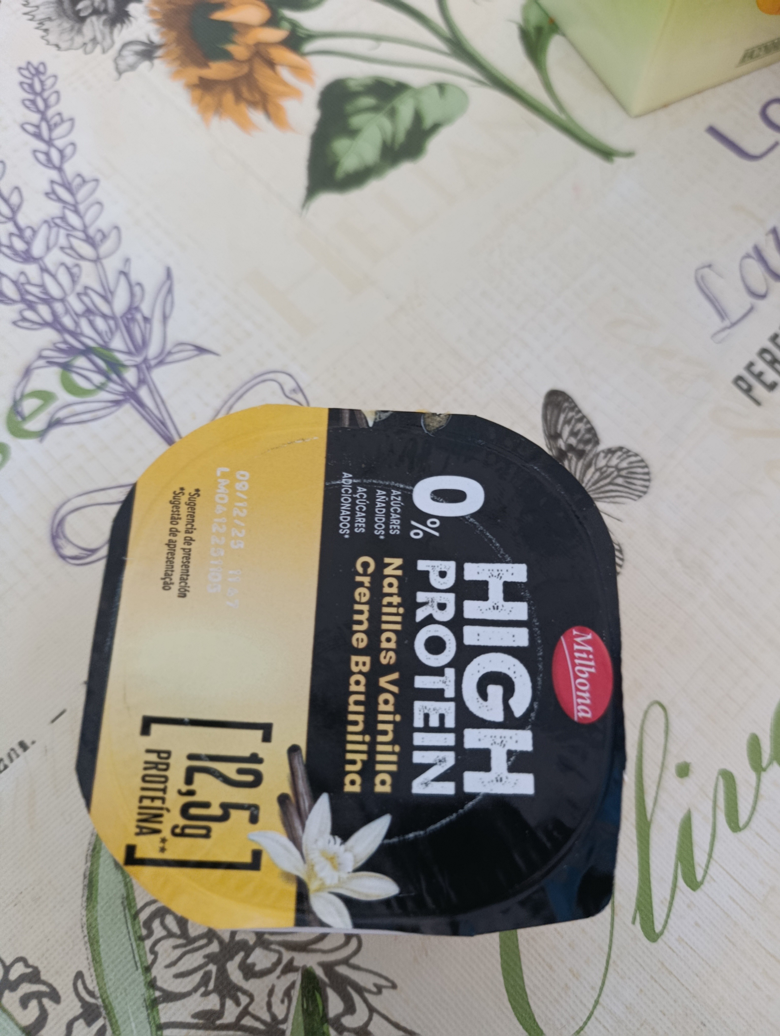 Natilla vainilla proteica