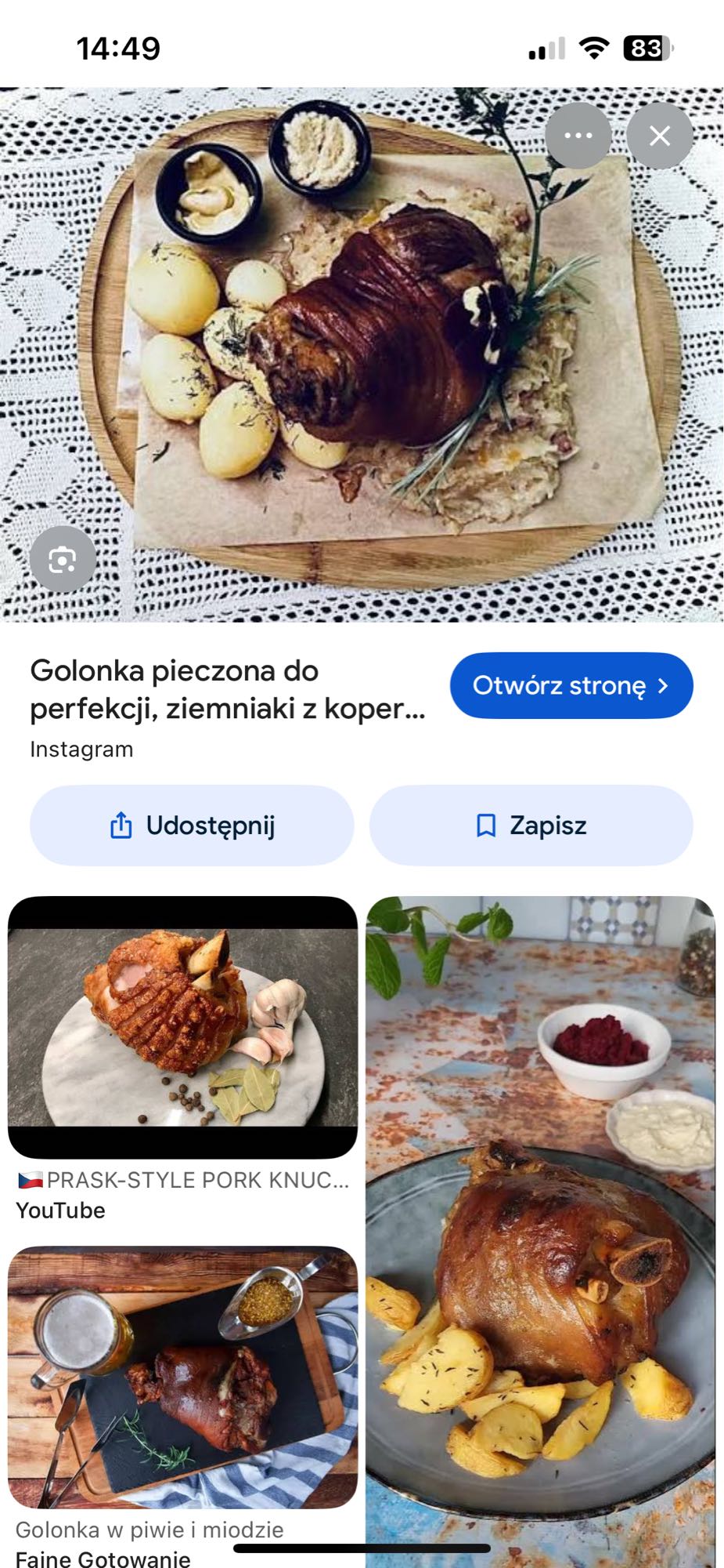 Golonka z ziemniakami