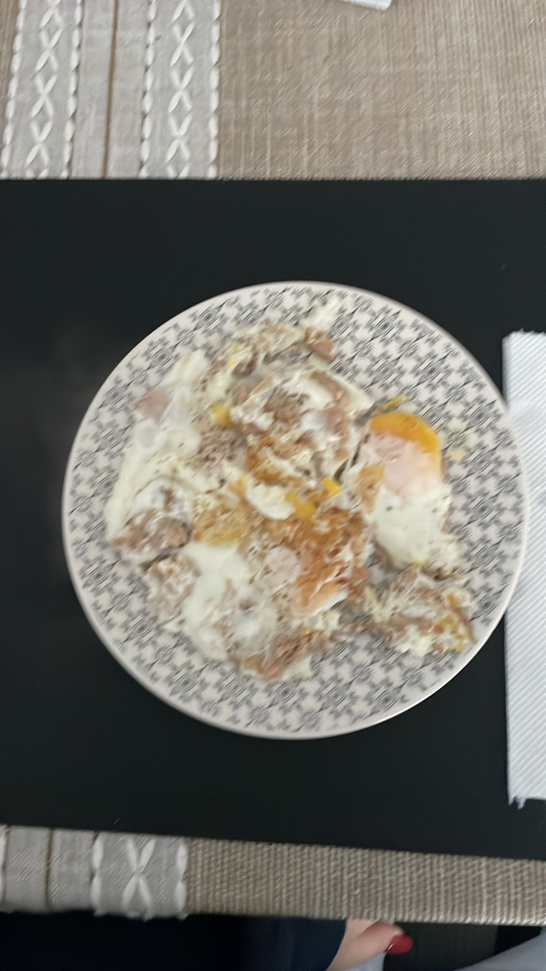 Yumurta ve et karışımı