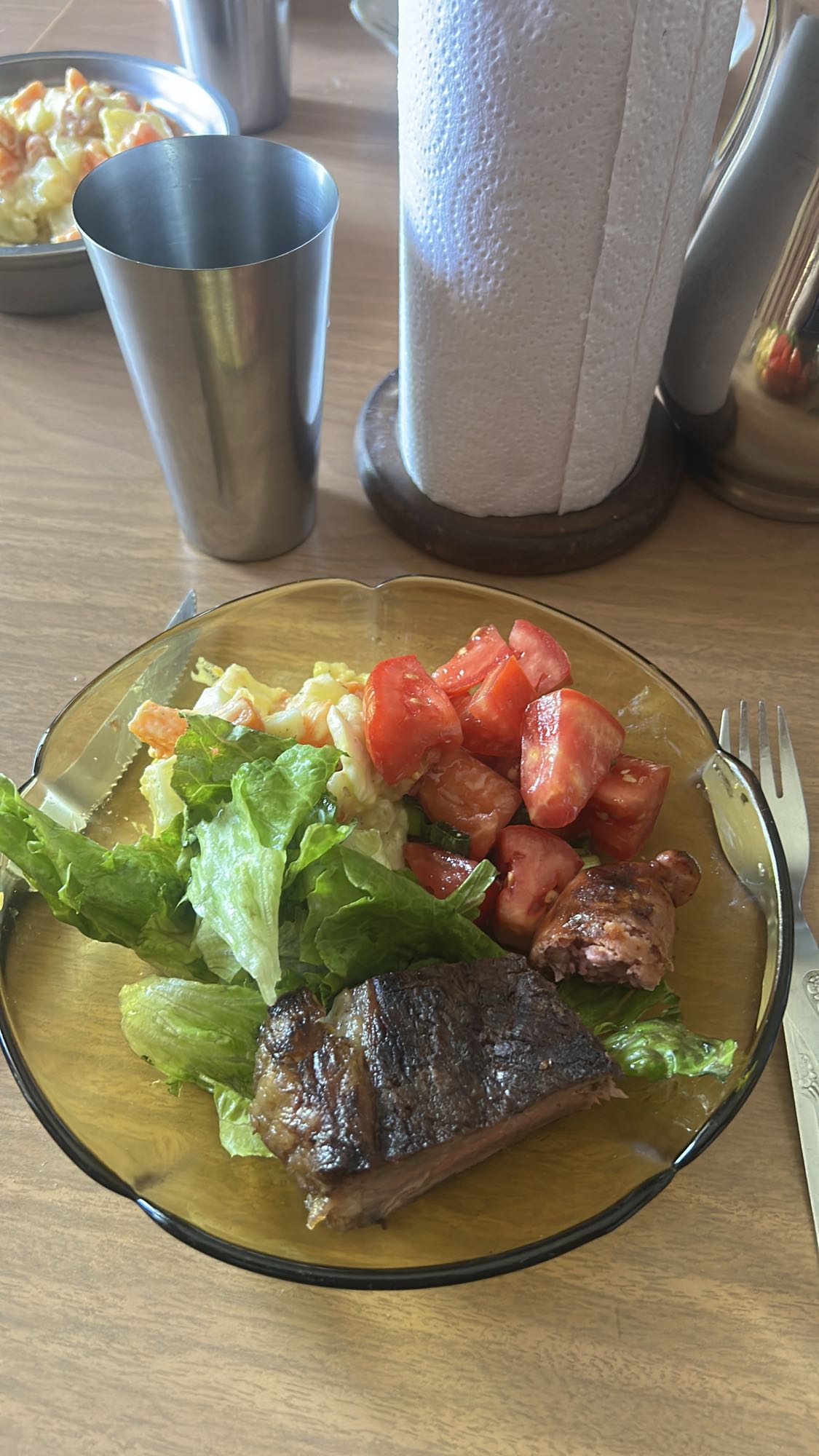 ensalada con carne asada