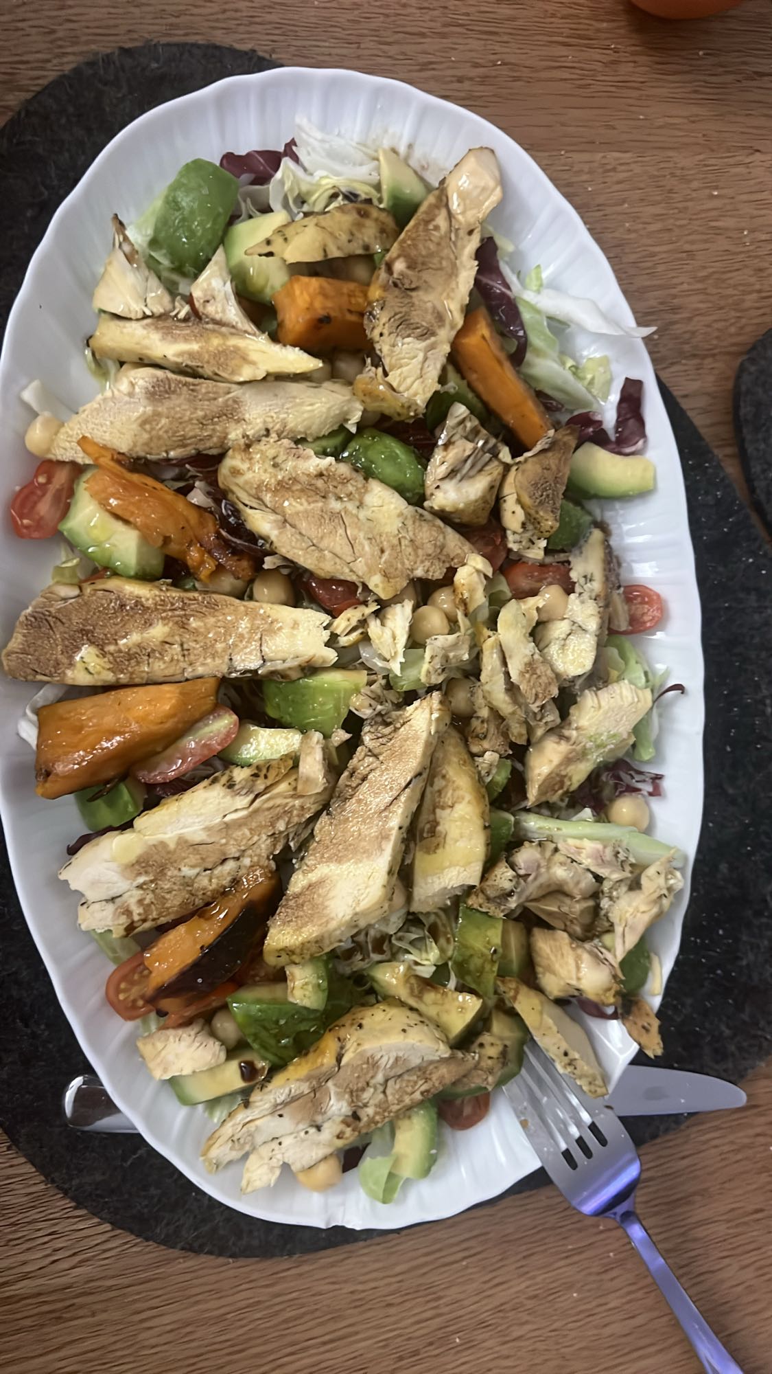 Kip salade met groenten