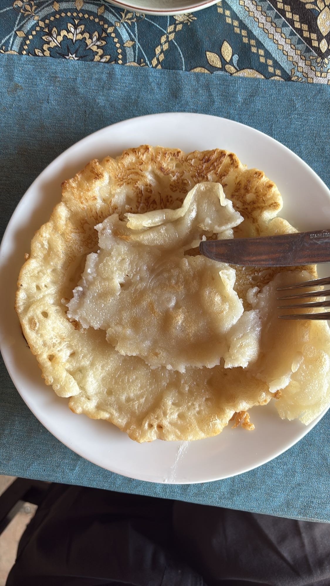 Fried flatbread with starch