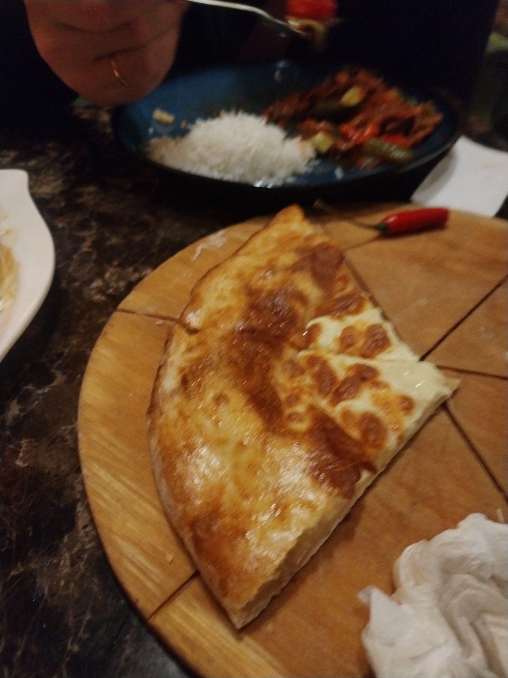 Cheese pide and rice plate