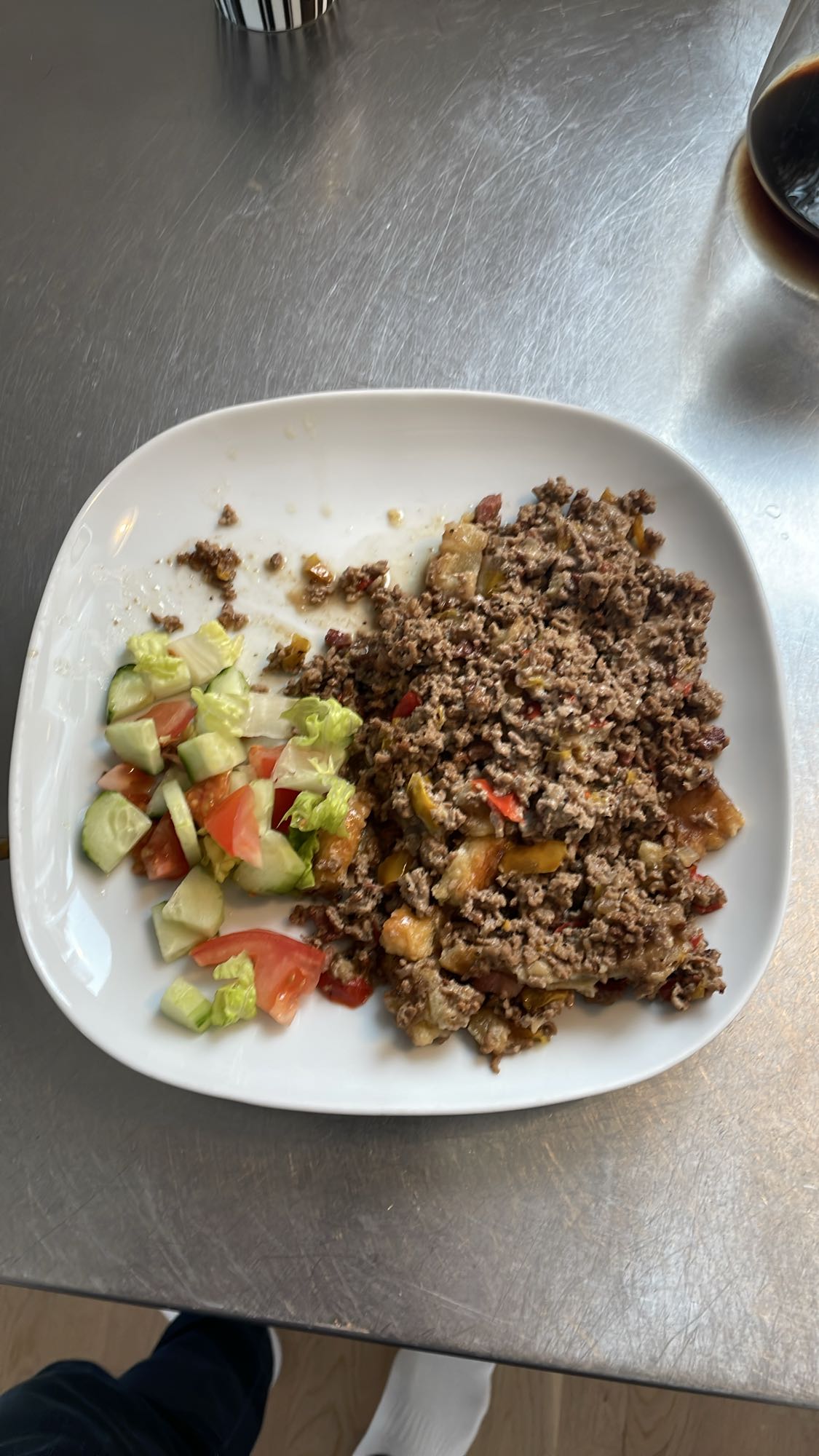 Köttfärs med sallad