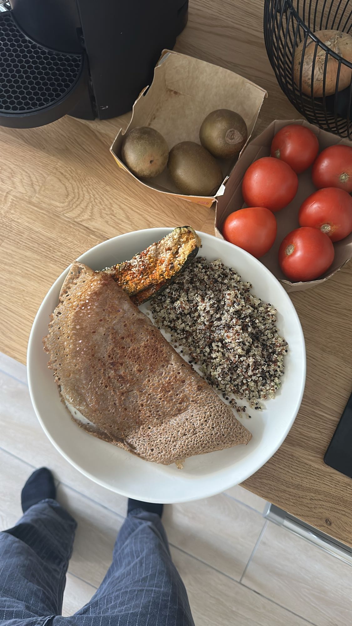 Galette, quinoa et courgette
