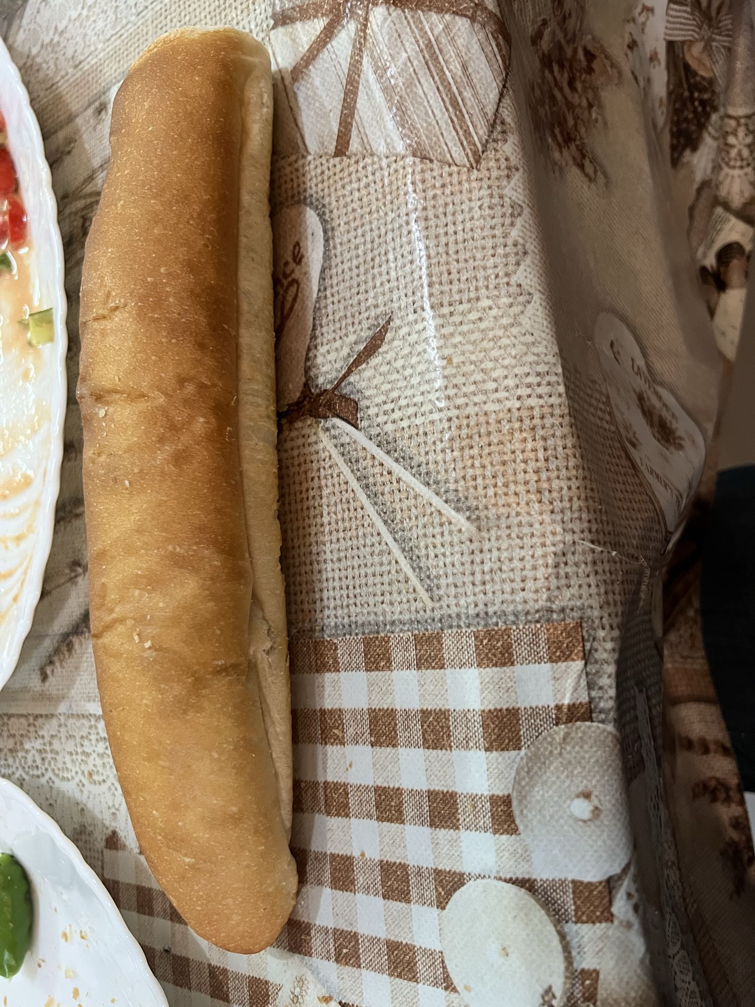 Plain white bread roll