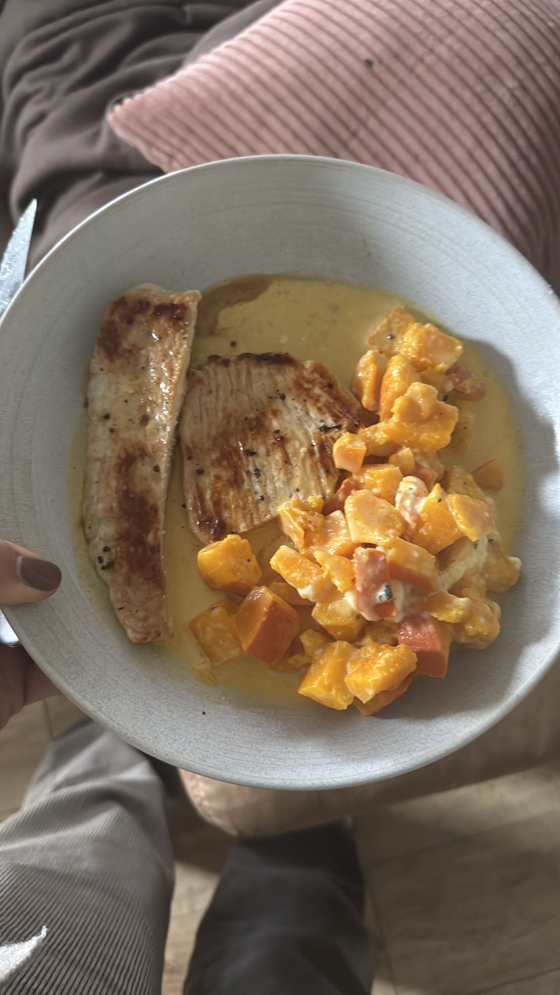 Kalkoenfilet met pompoen