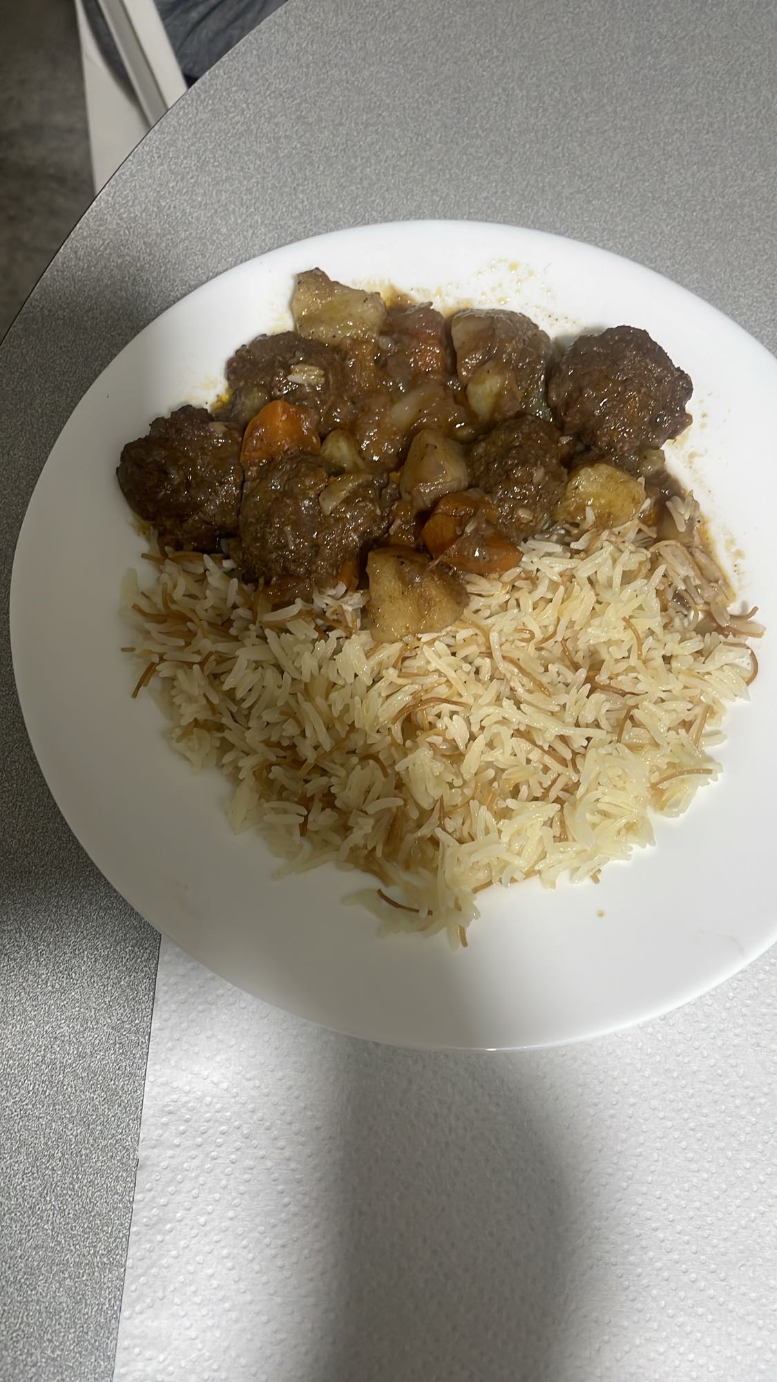 Rice with meat stew