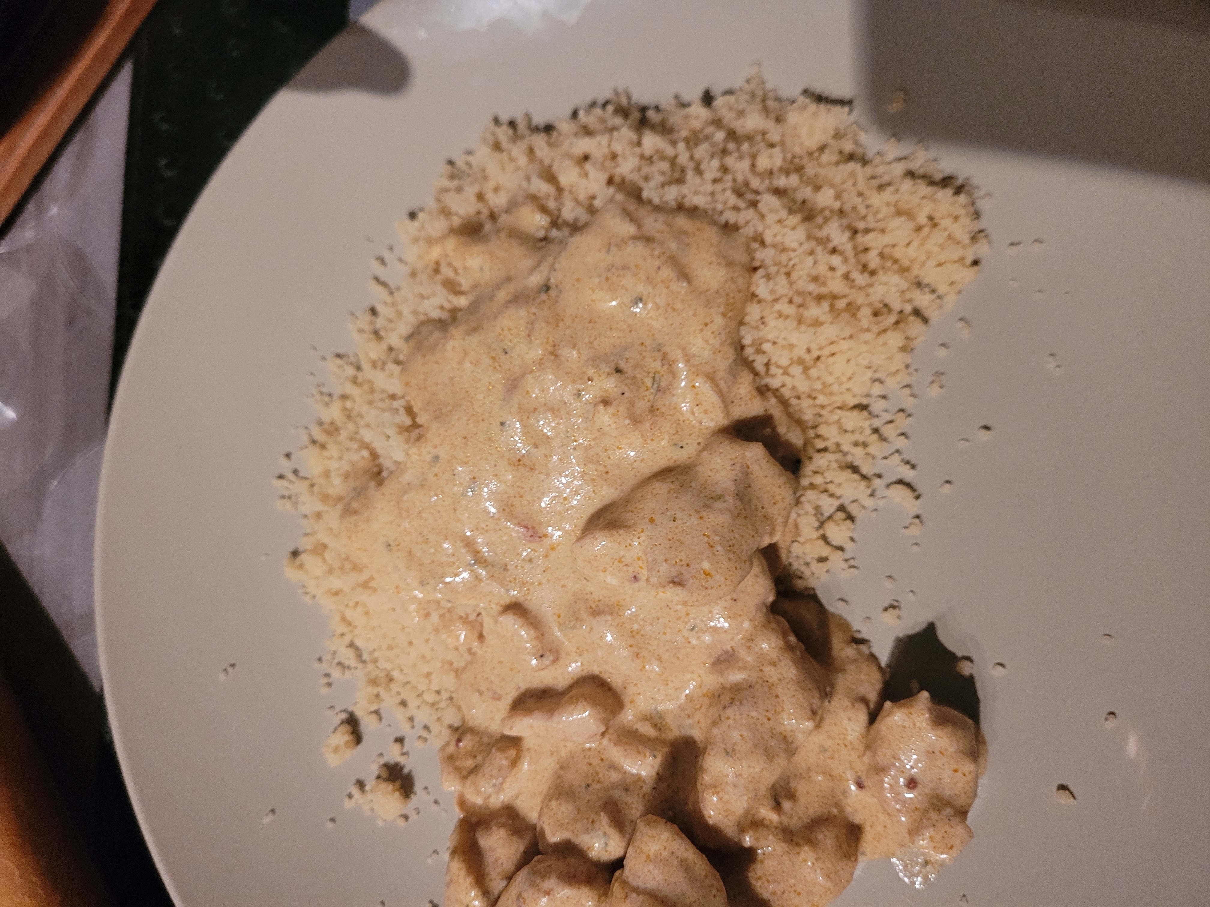 Poulet sauce crème et couscous