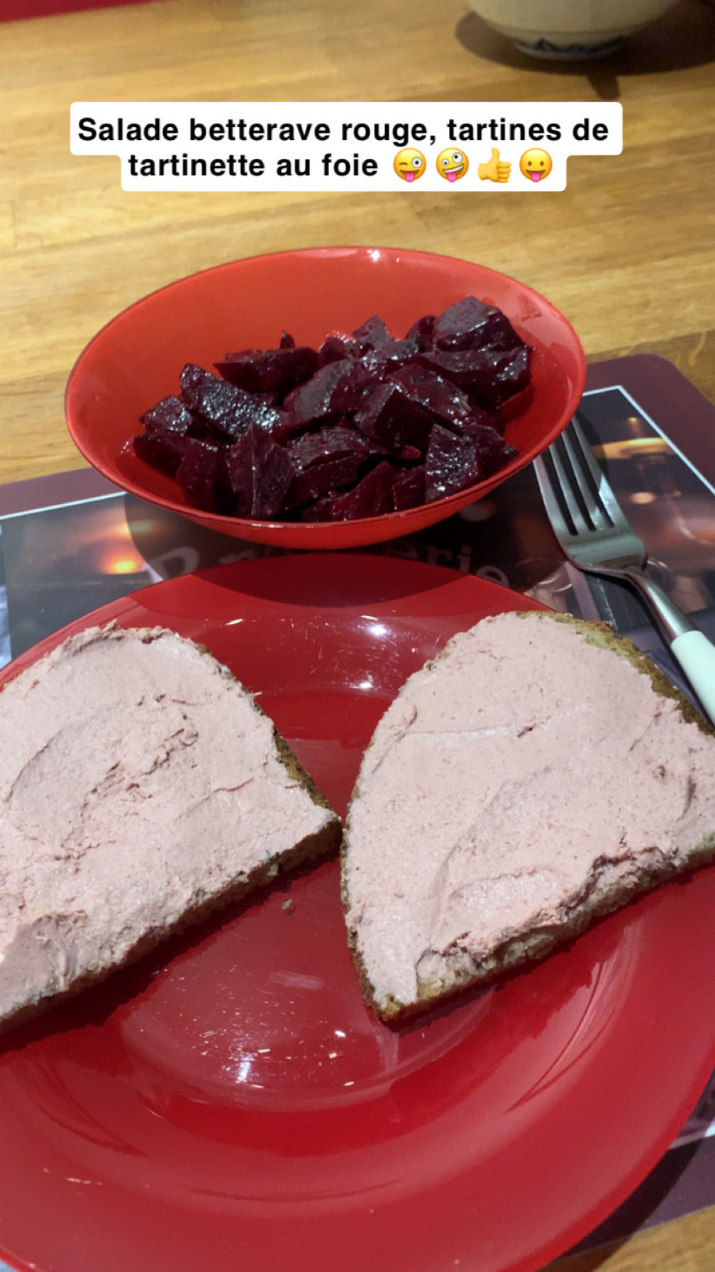 Tartines foie et betterave