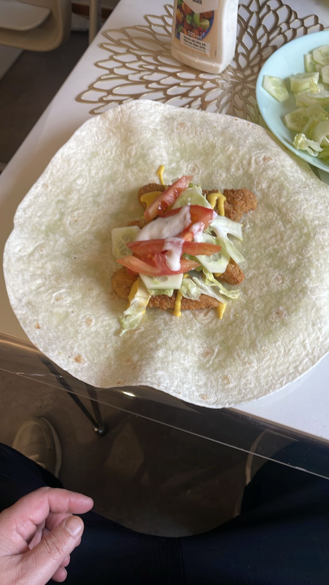 kycklingwrap med grönsaker
