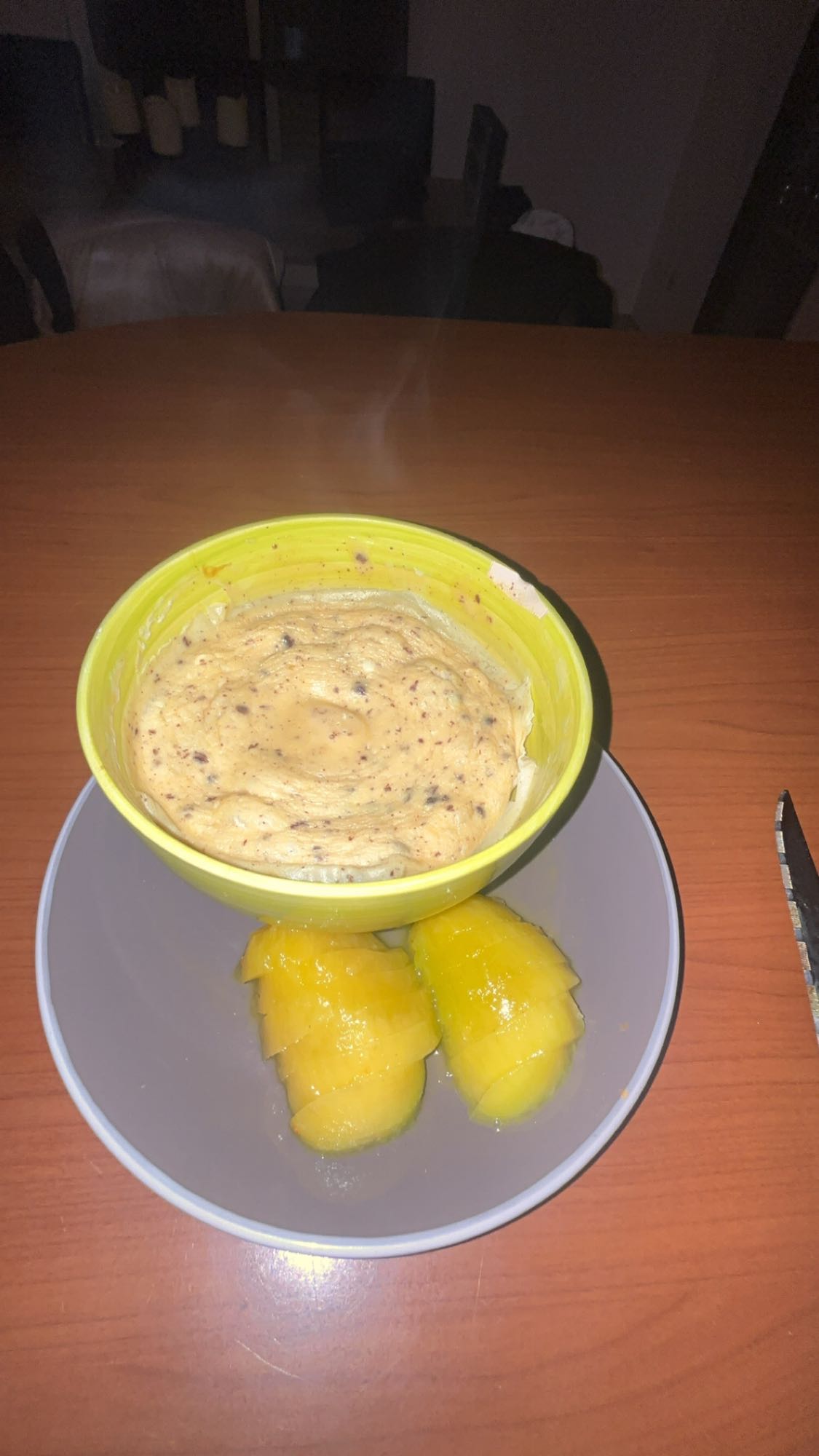 Crème protéinée kiwi et chocolat noir