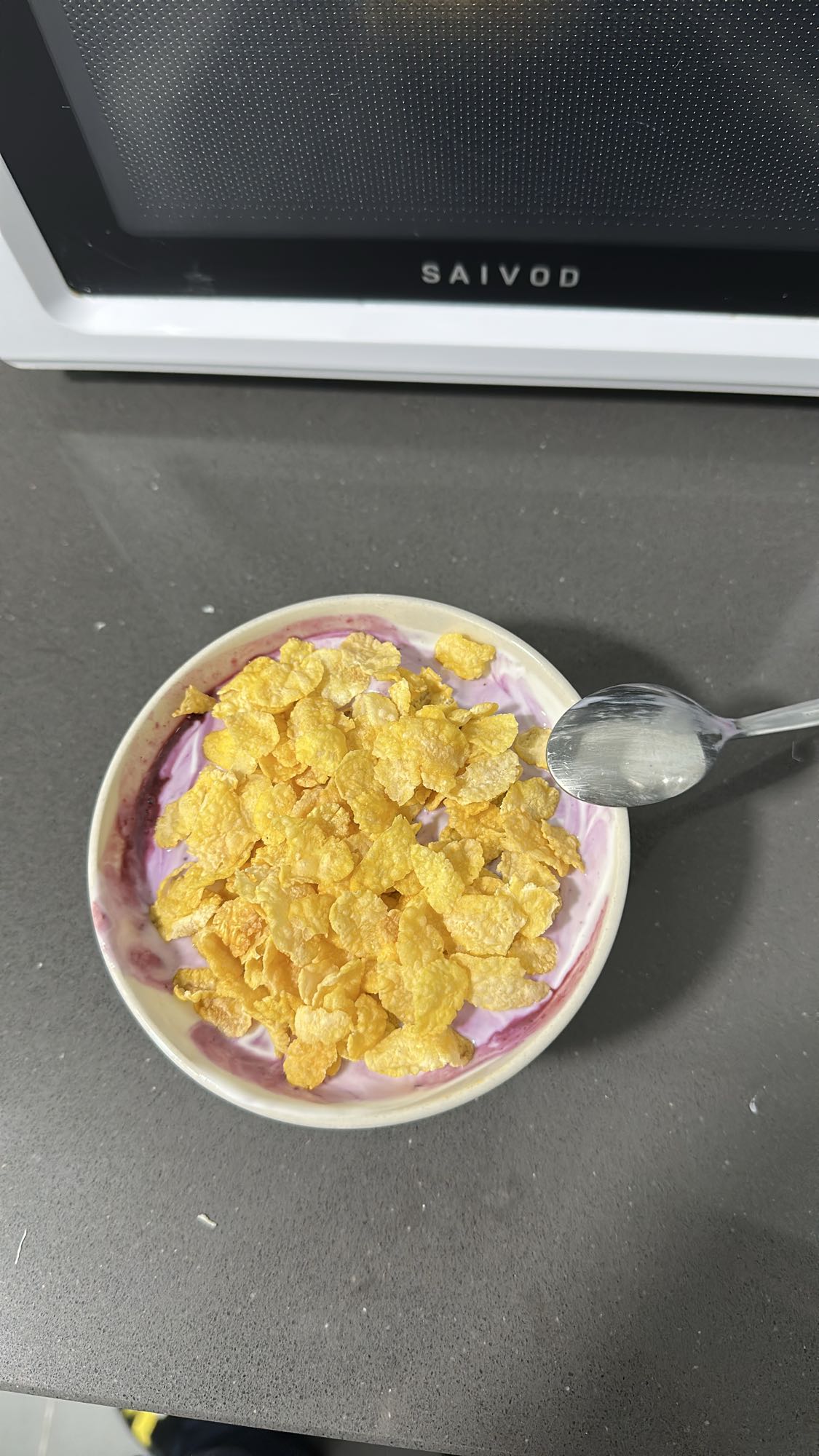 cereal con yogur