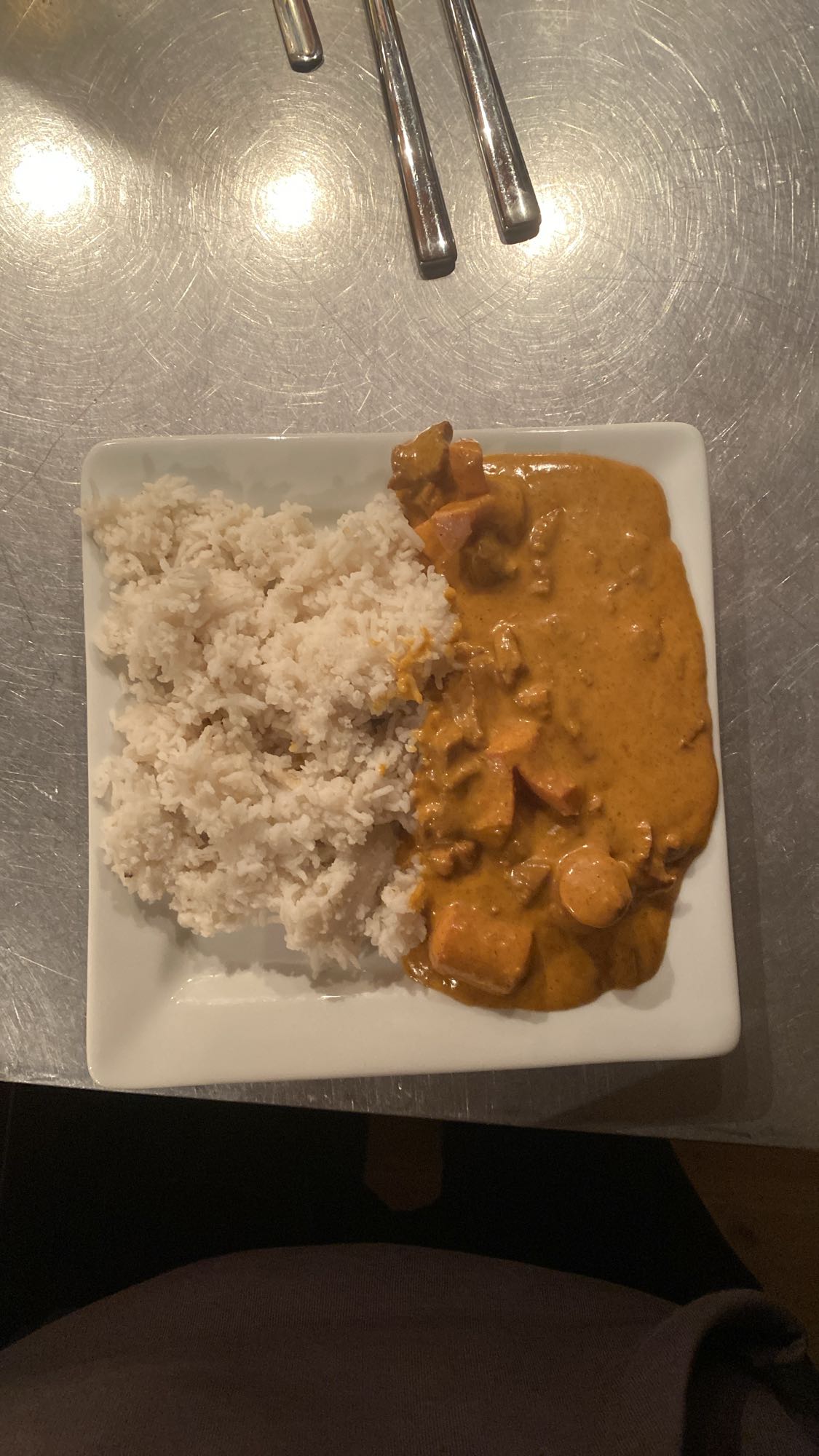 Rice with curry stew