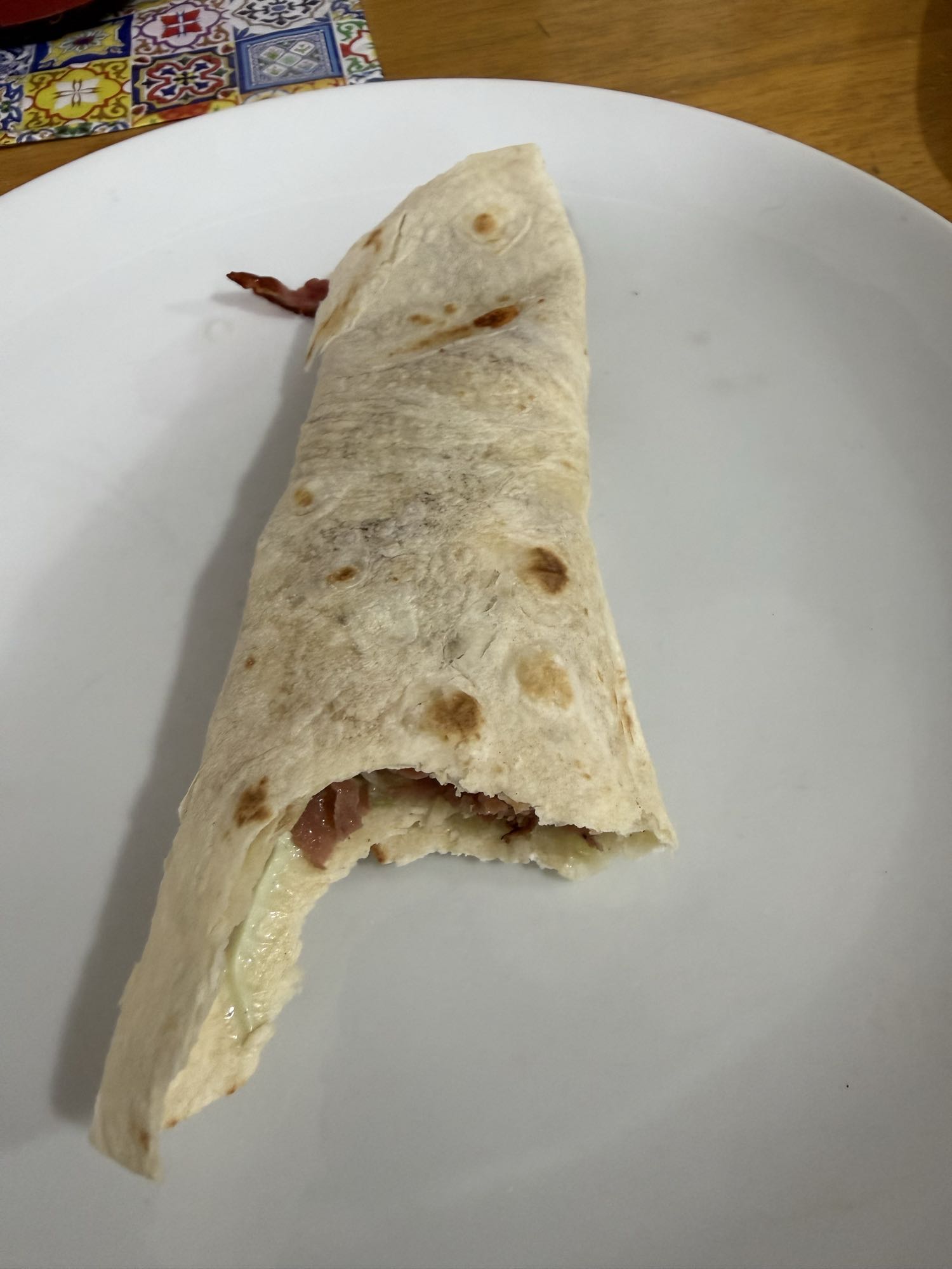 Wrap de bacon e queijo