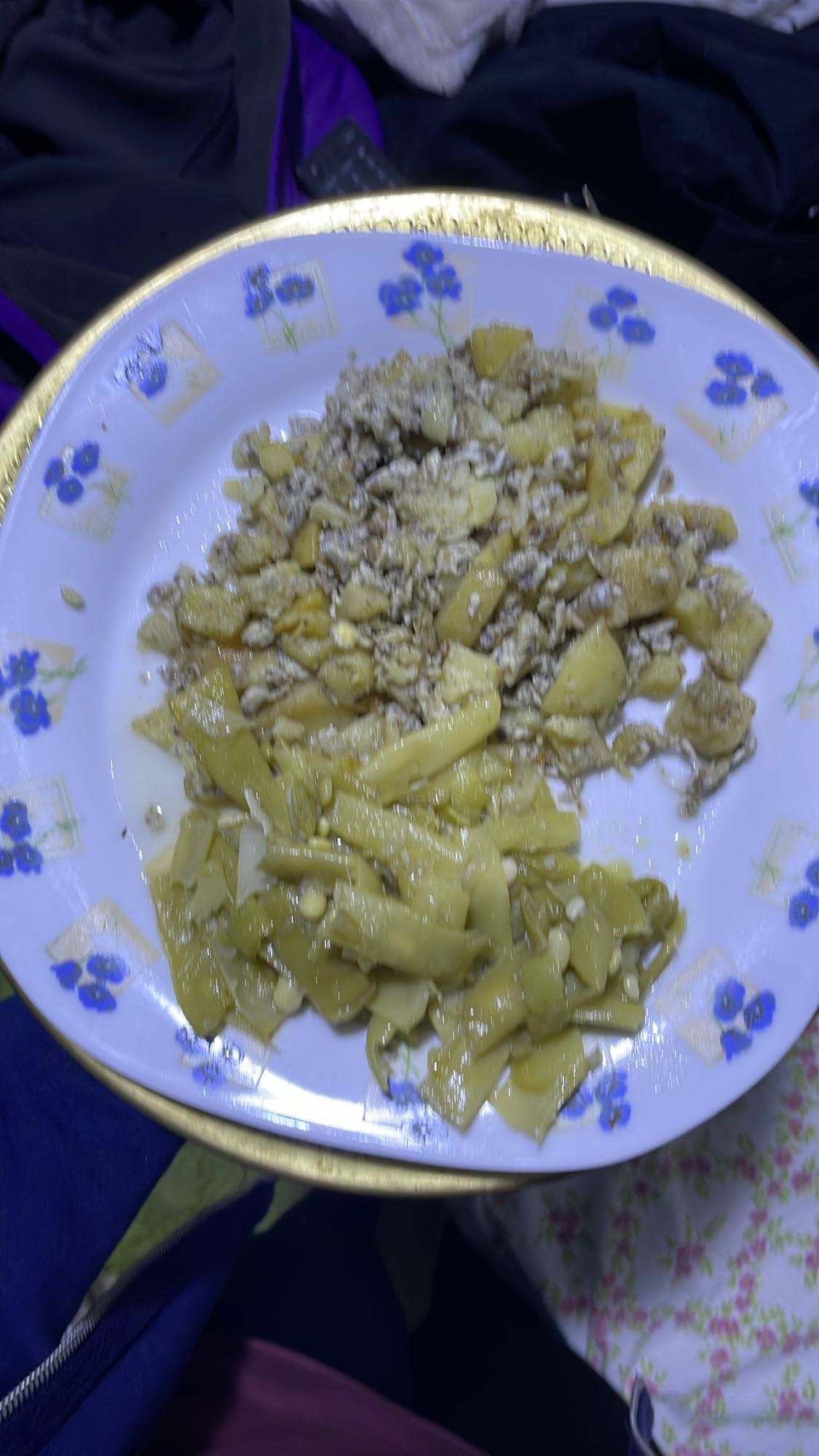 Egg, potato, and pepper mix