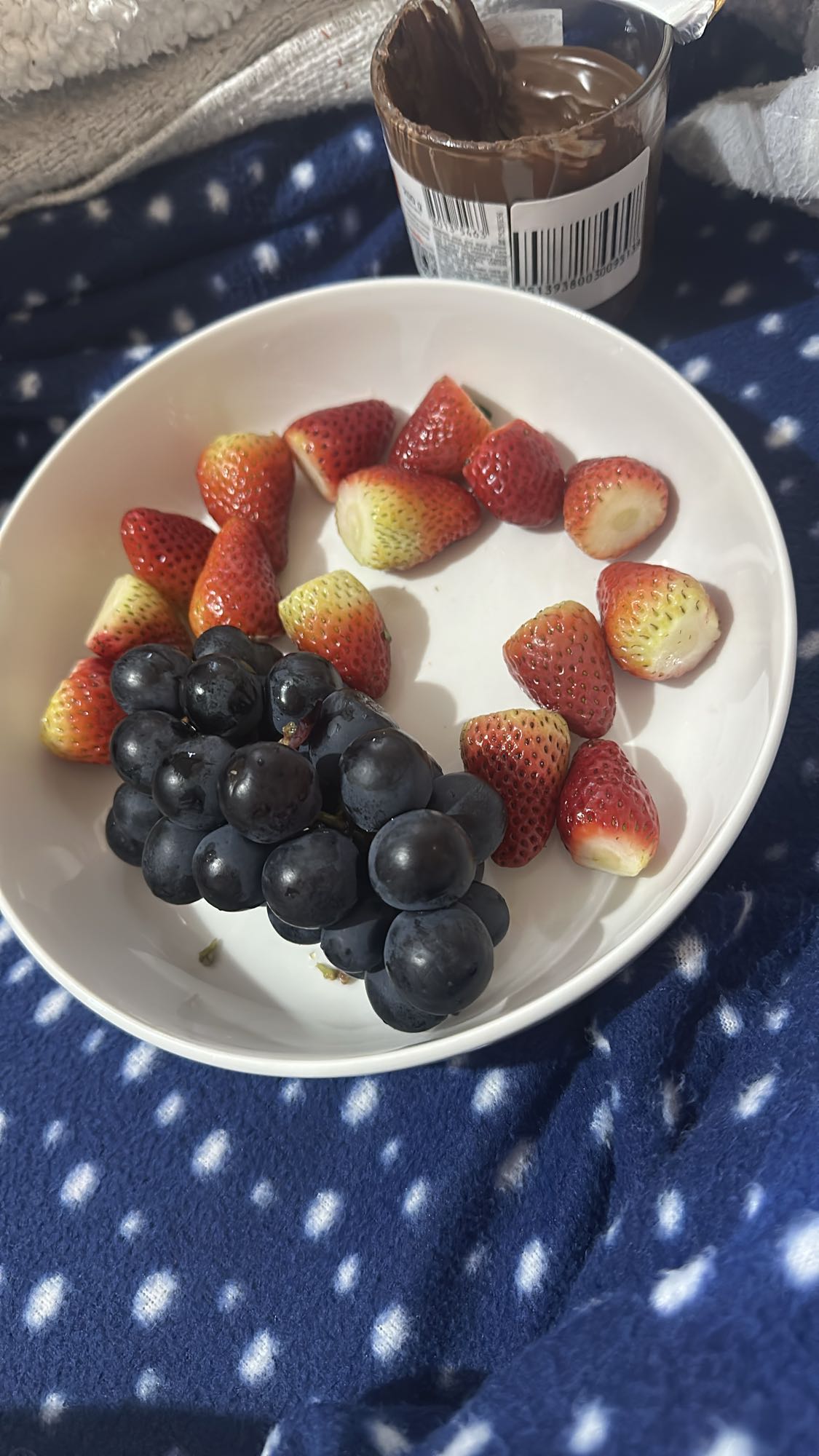 Frutas con crema de cacao