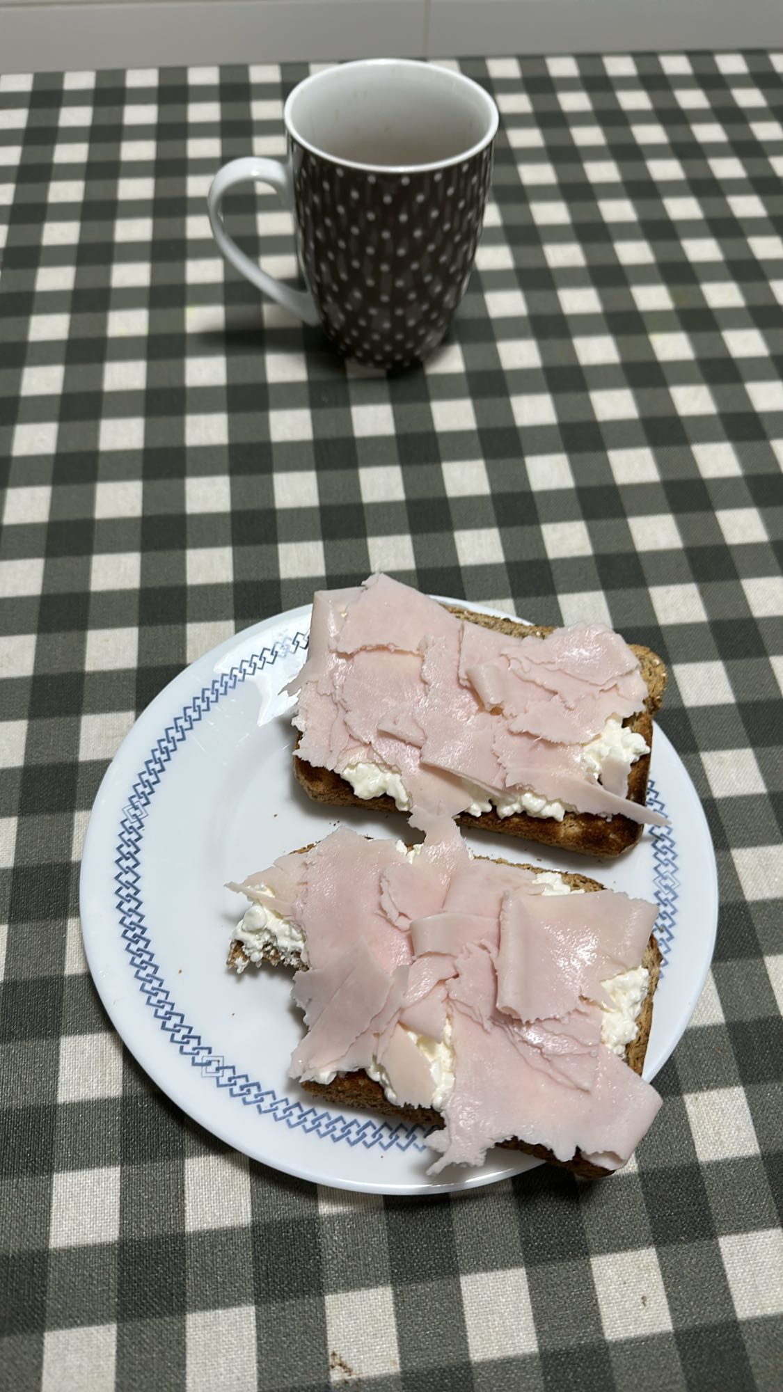 Tostadas con pavo y queso