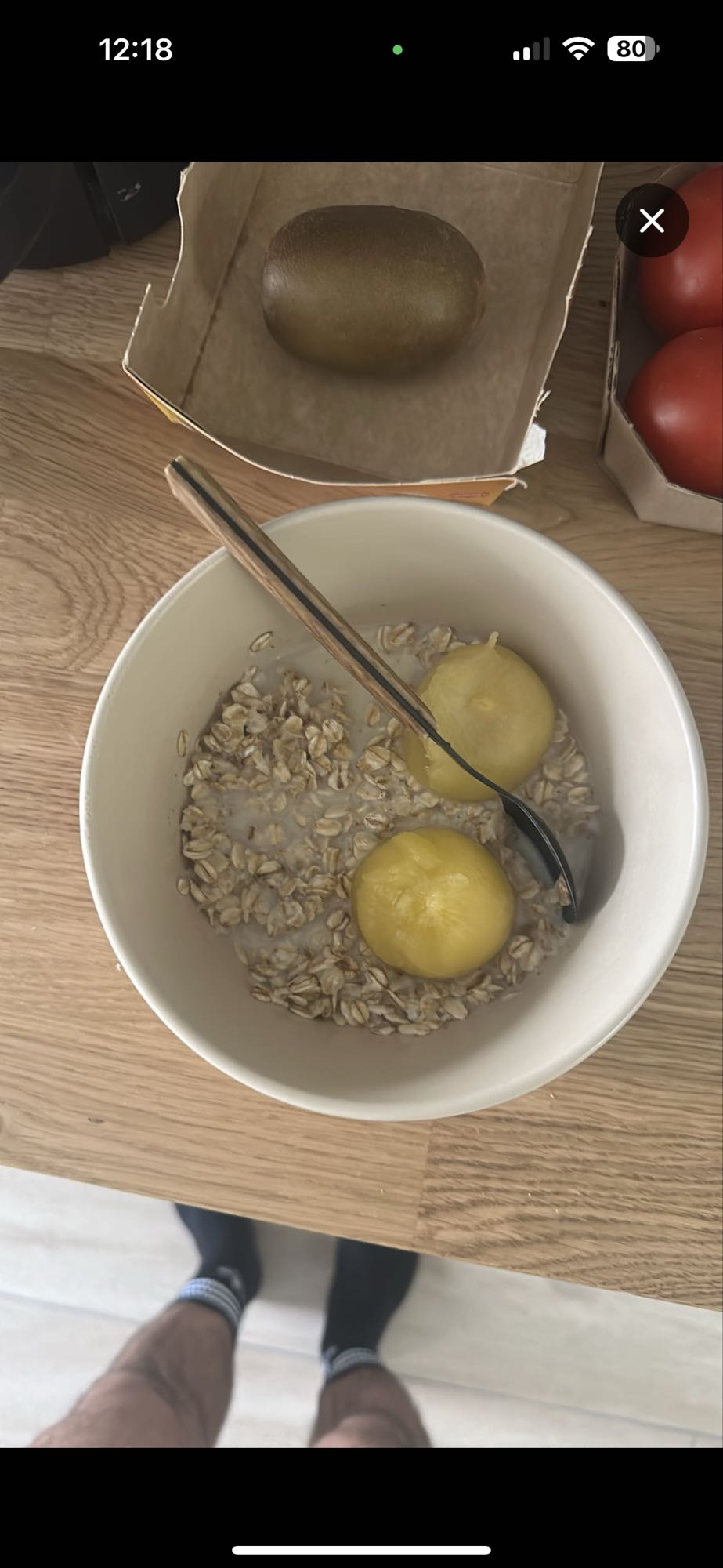 flocons avoine et kiwi jaune