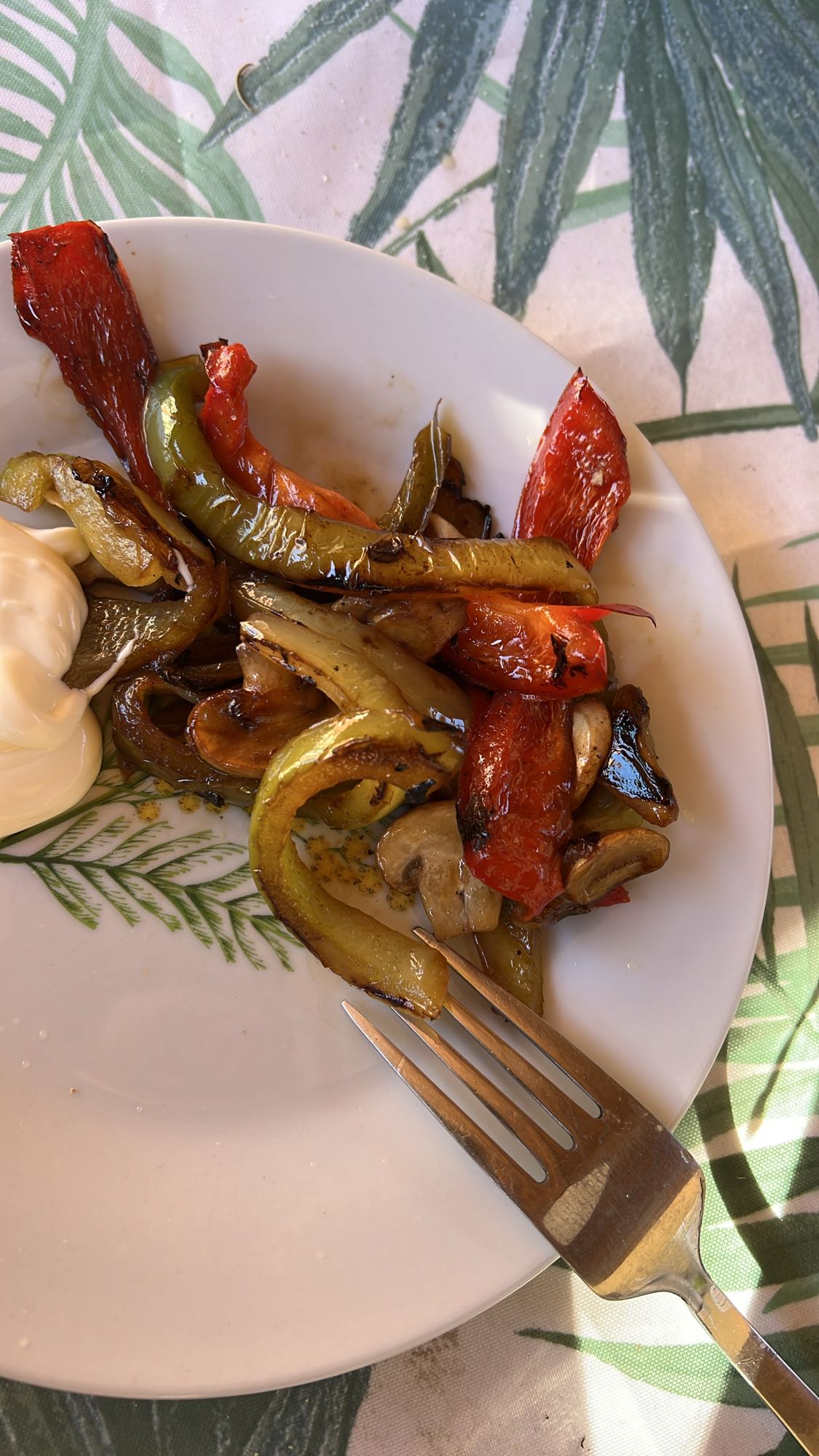 verduras asadas con mayonesa