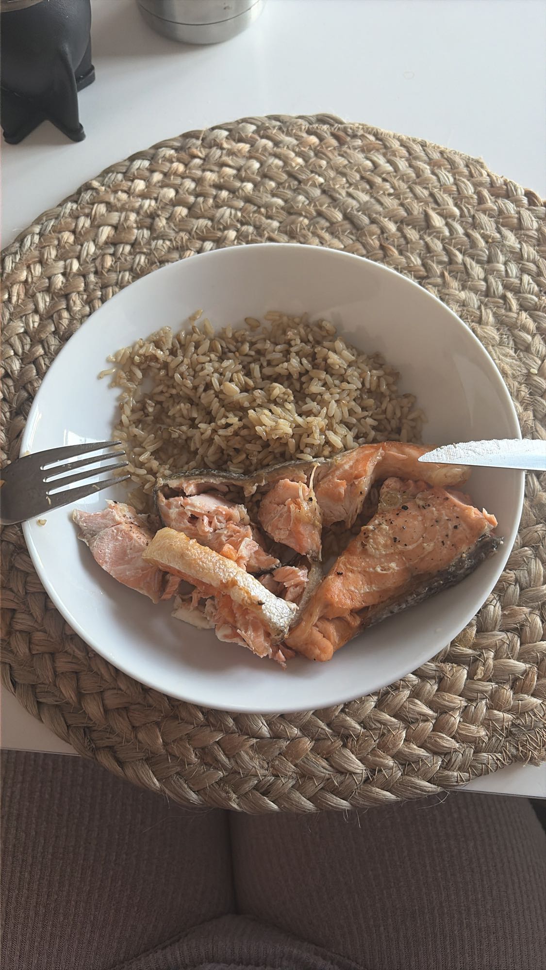 Salmón con arroz integral