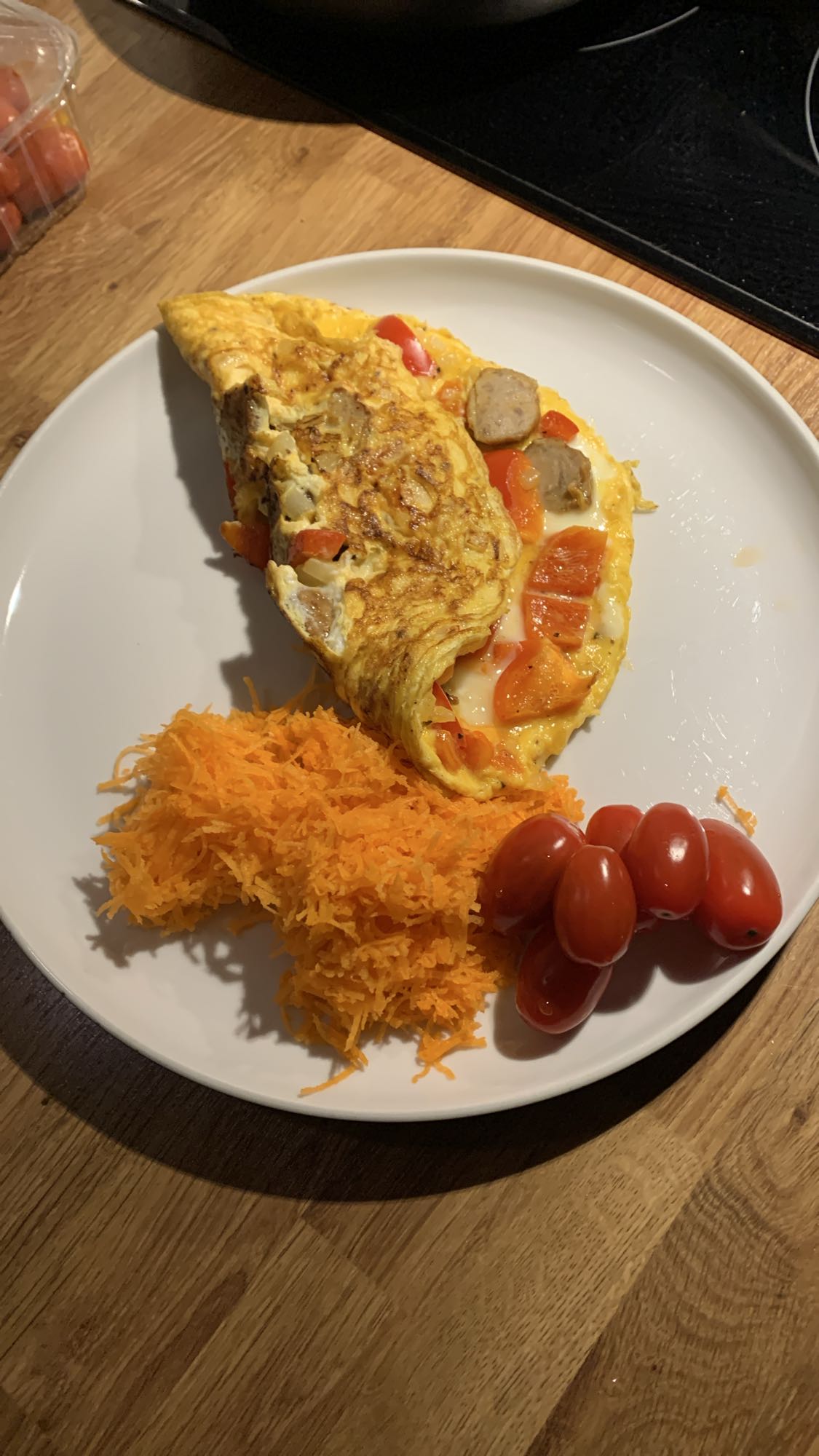 Omelett med grönsaker