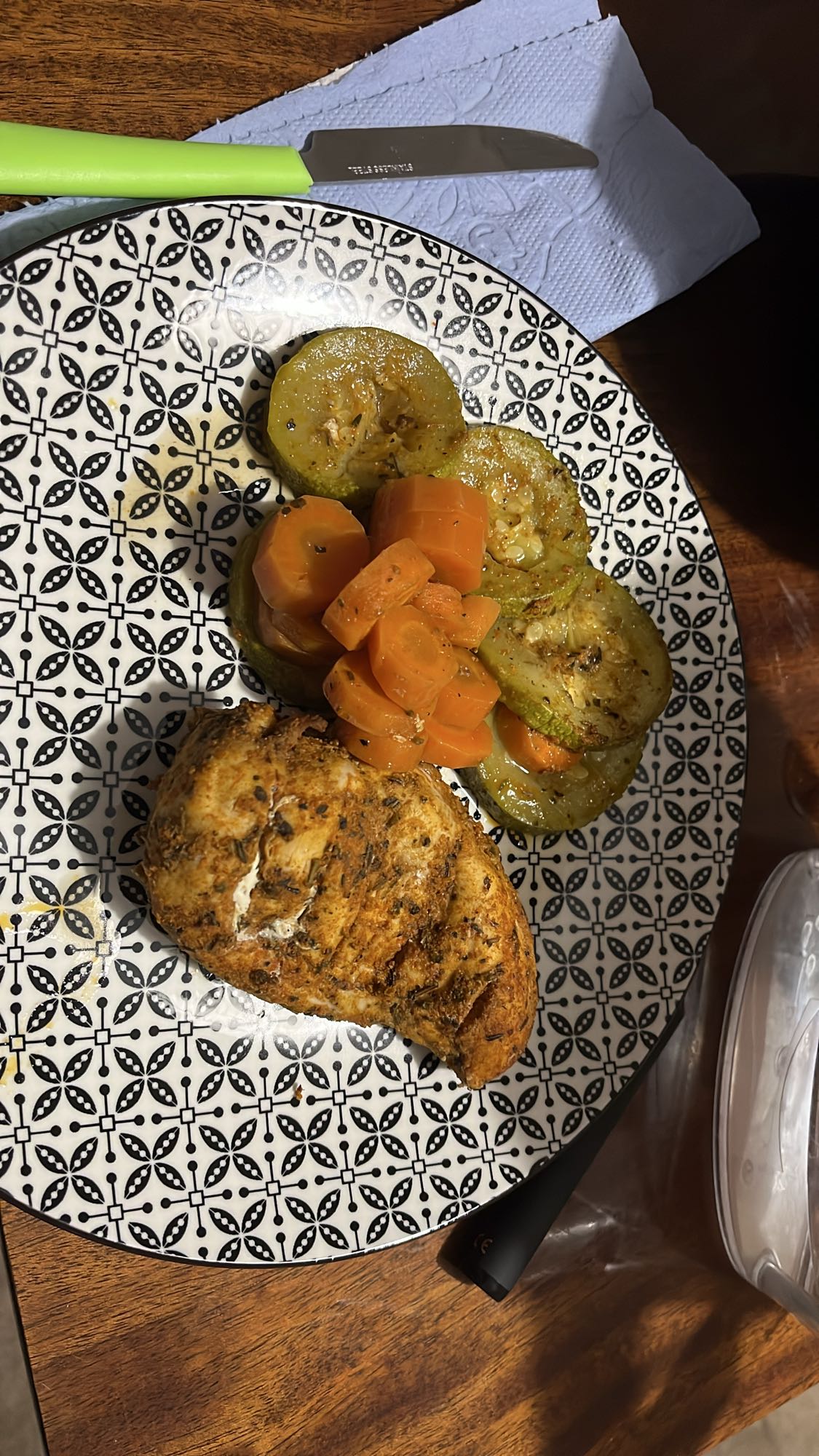 Пилешко с тиквички и моркови