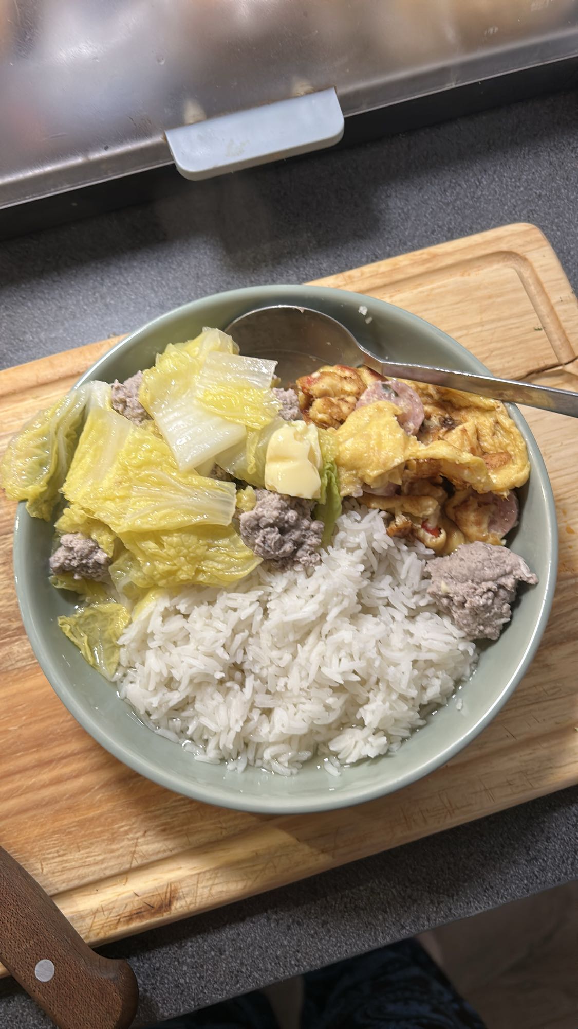 Ris med kjøtt og egg