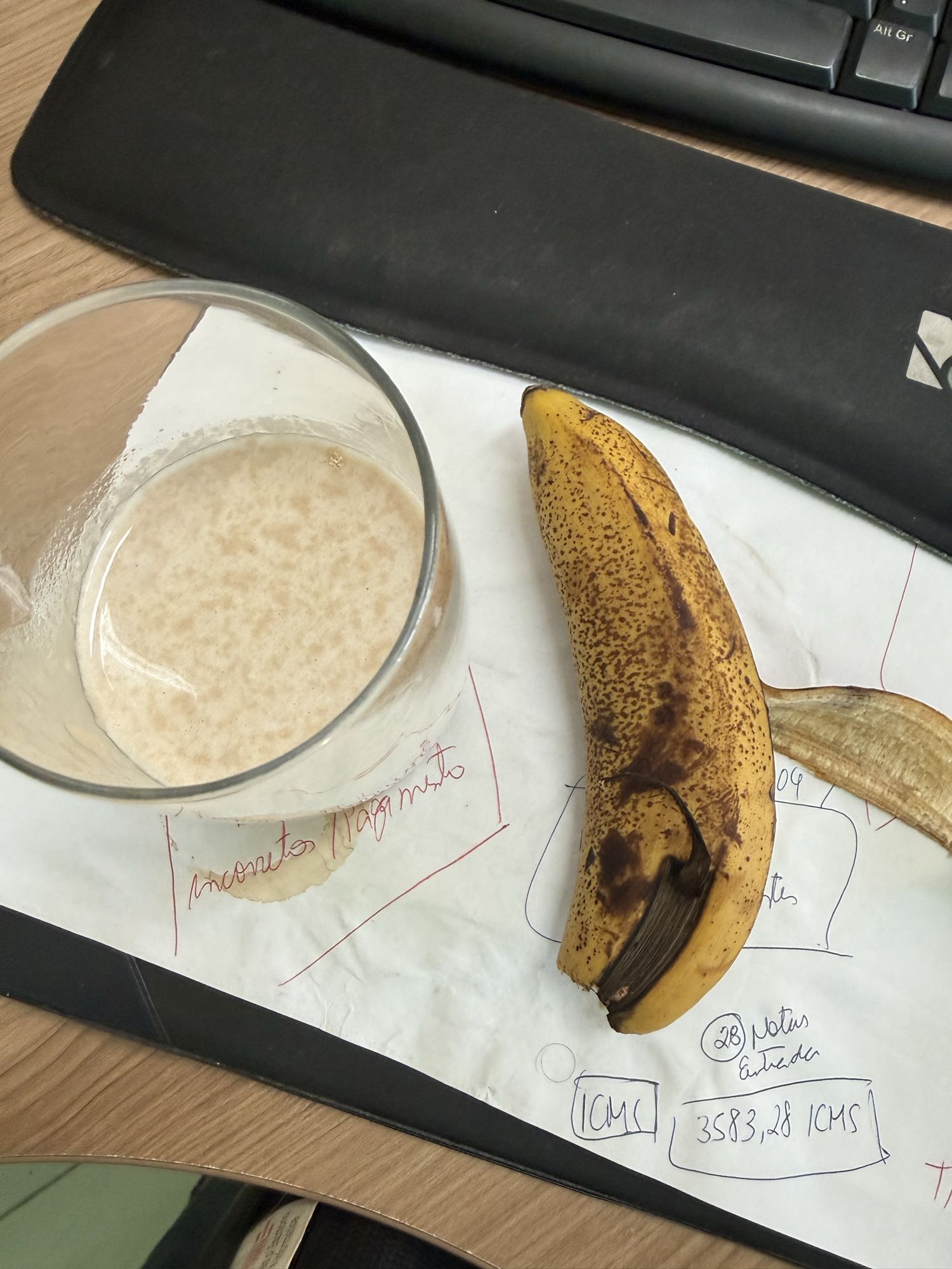 Banana e vitamina de leite