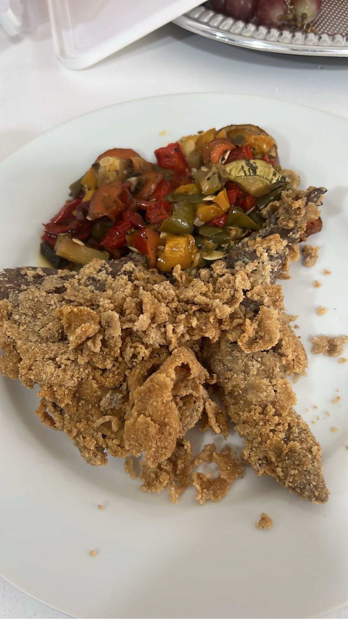 Fried liver with veggies