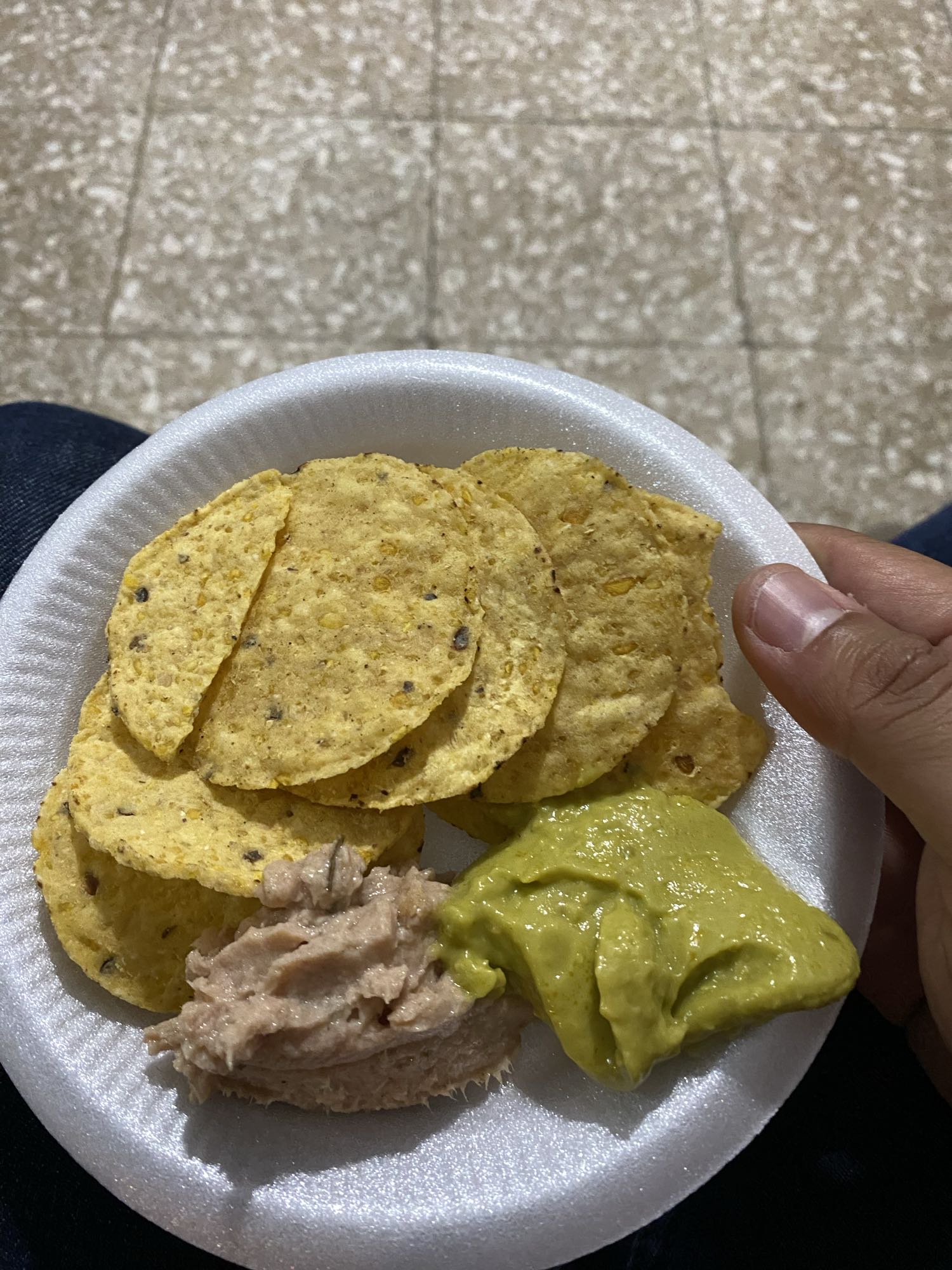 Totopos con guacamole