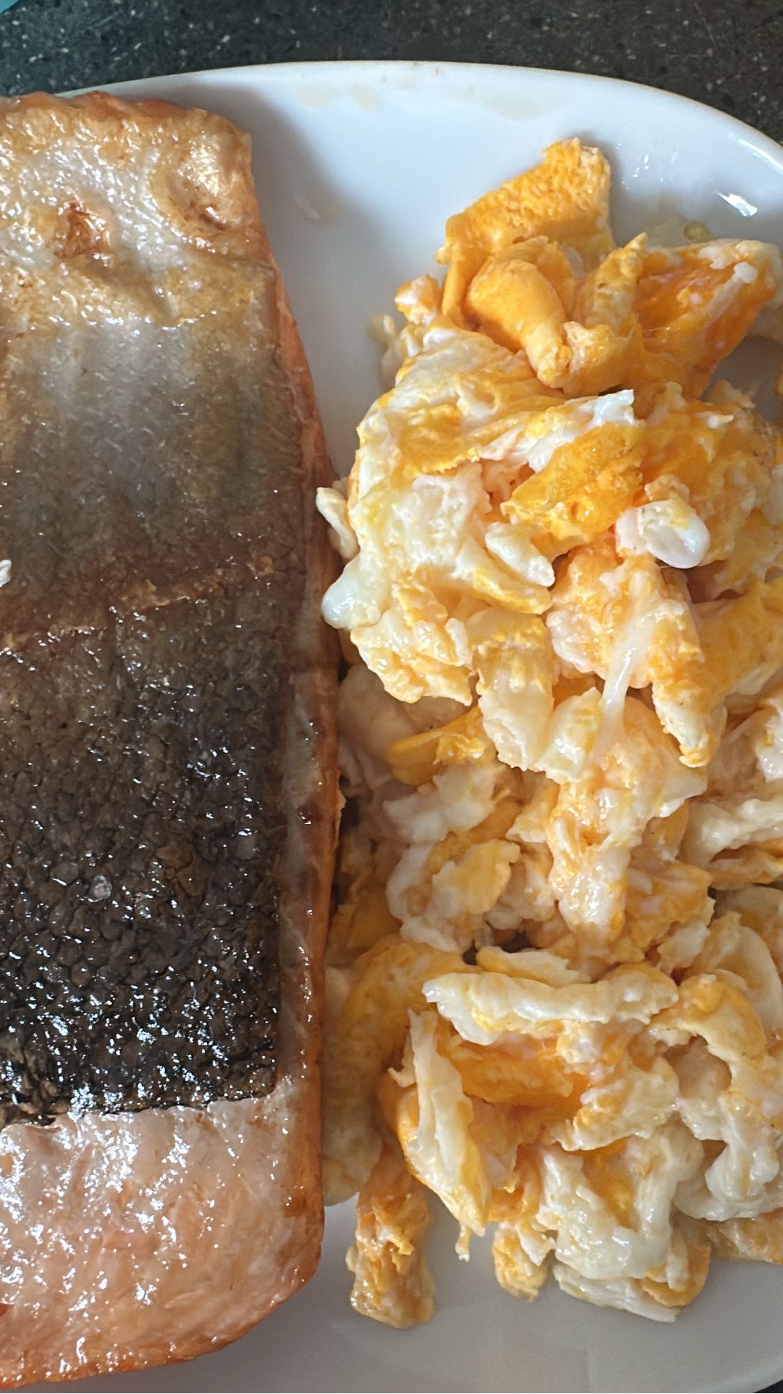 Salmon and scrambled eggs