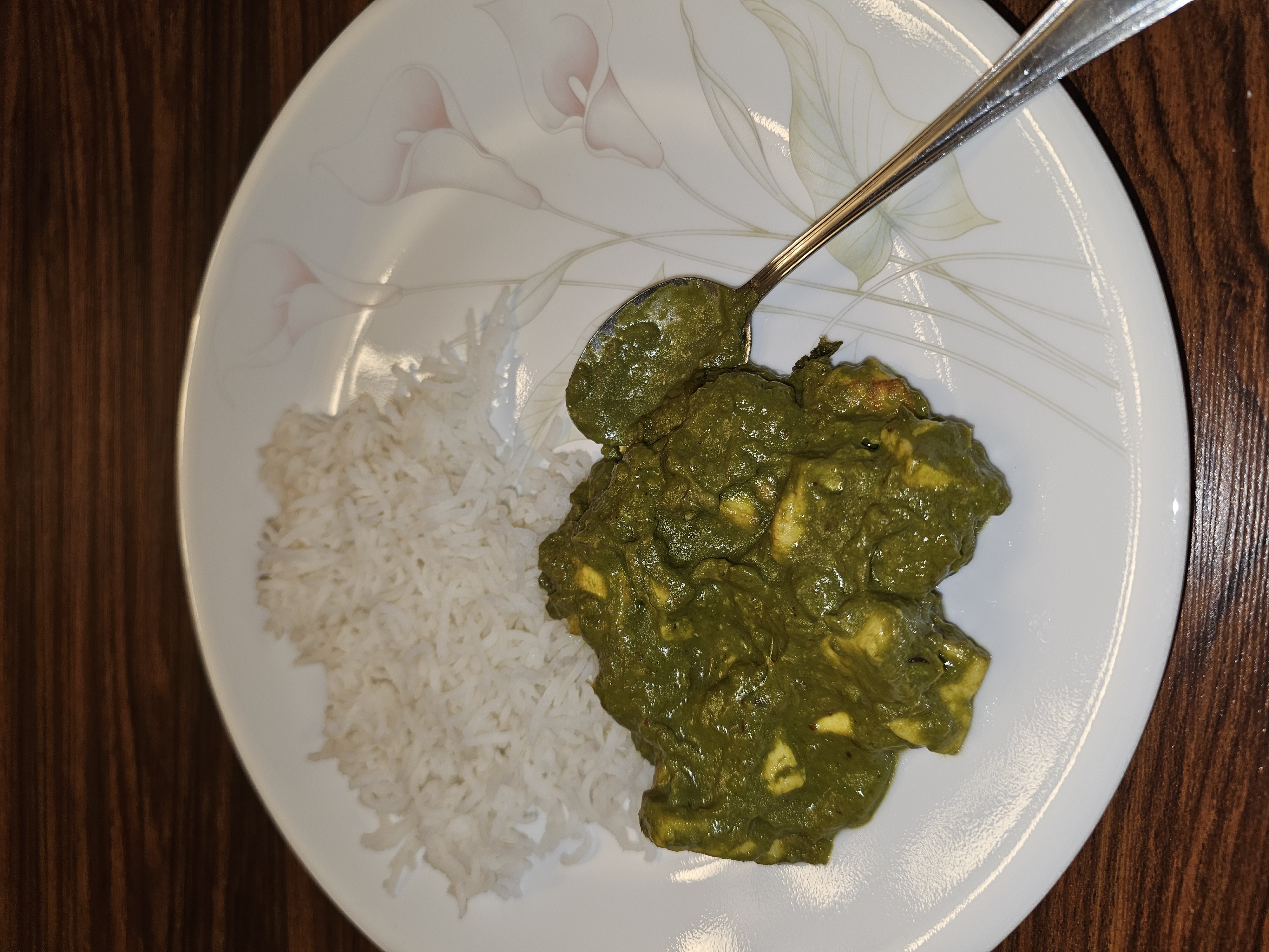 Palak Paneer with Rice